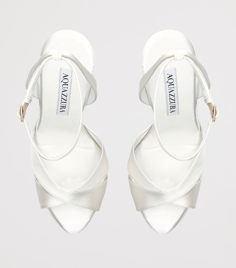 Aquazzura Satin Divine Plateau Sandals 130 White Image 2