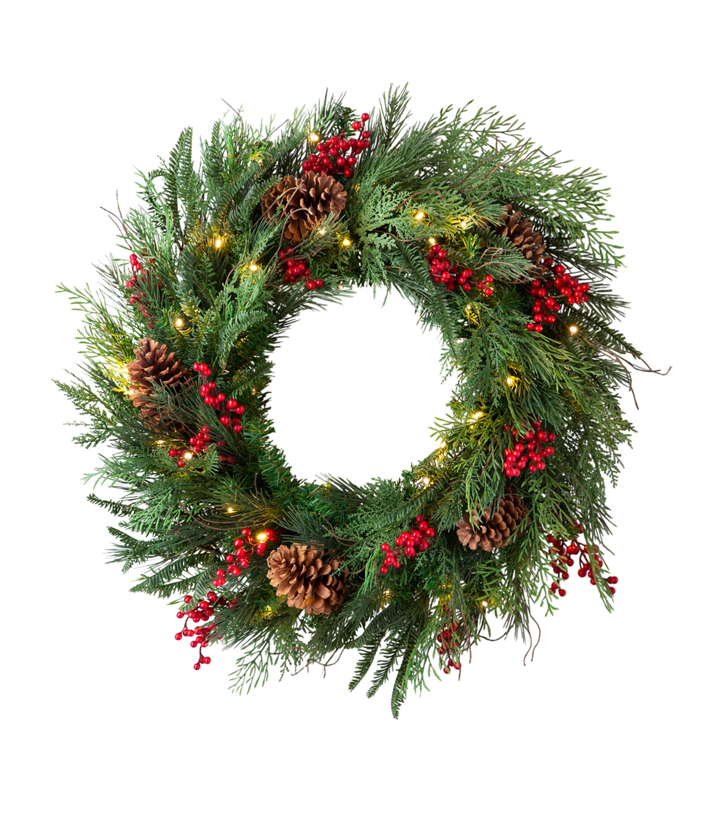 Balsam Hill Outdoor Red Berry Wreath In Green