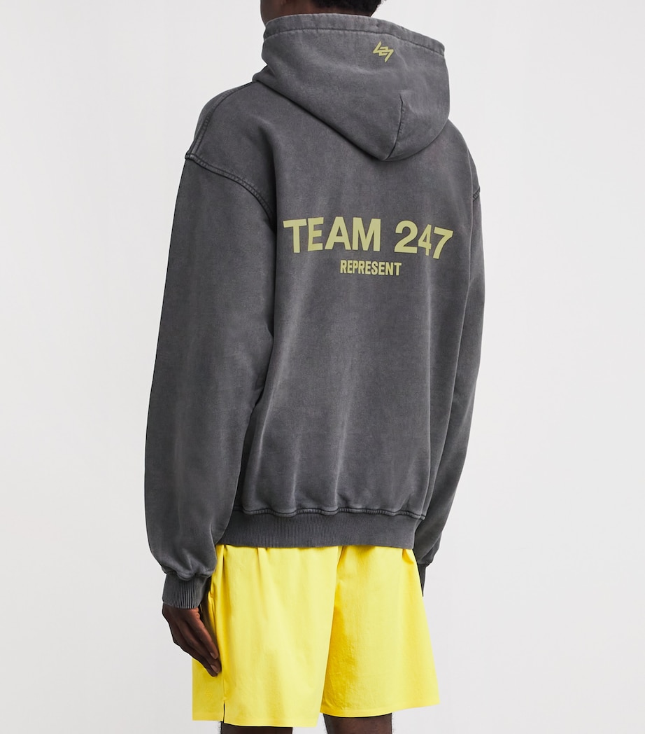 Represent 247 Mens Oversized Team 247 Hoodie Pewter/lemon Image 4
