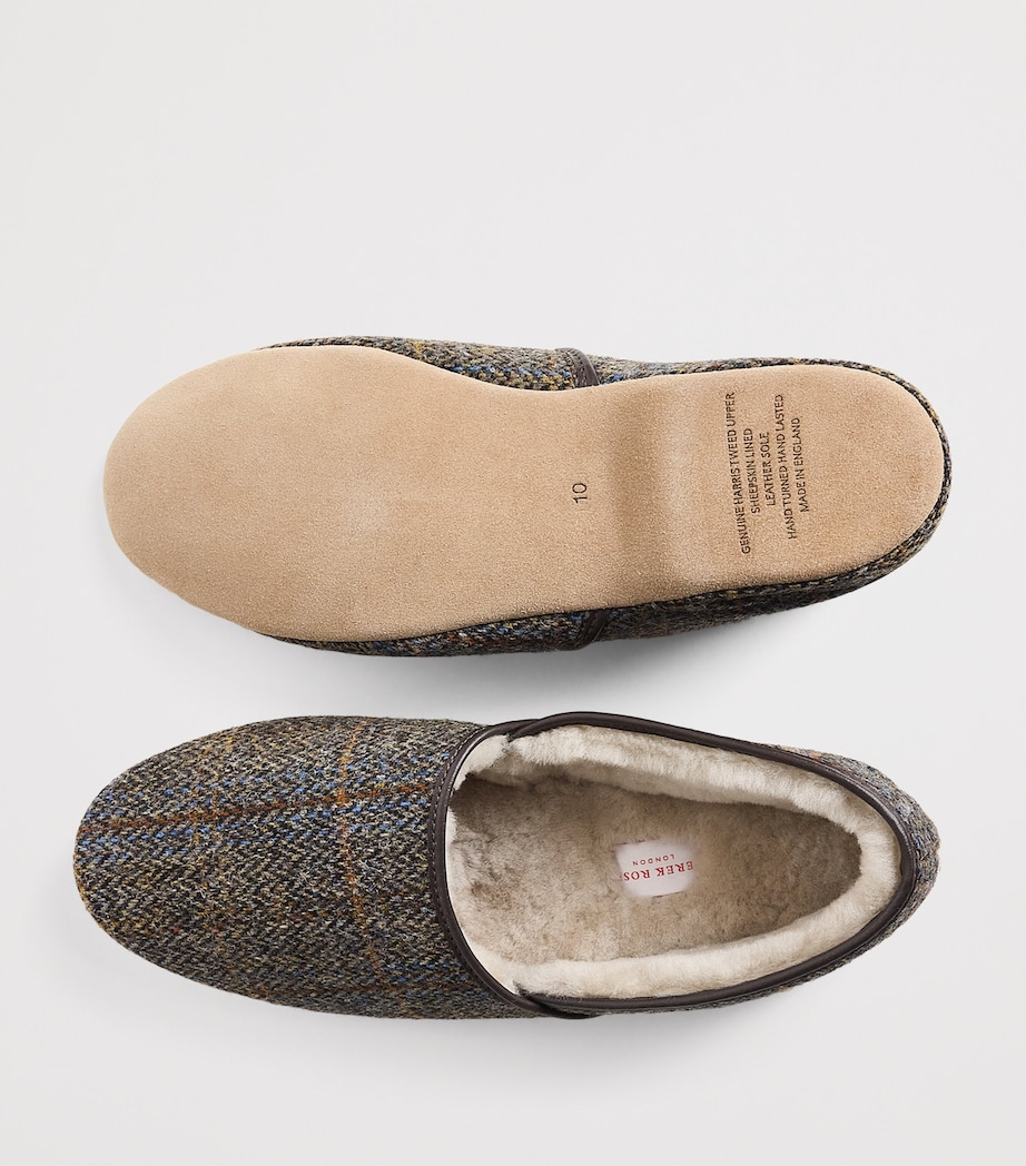 Derek Rose Shearling-Lined Crawford Slippers Beige Image 7