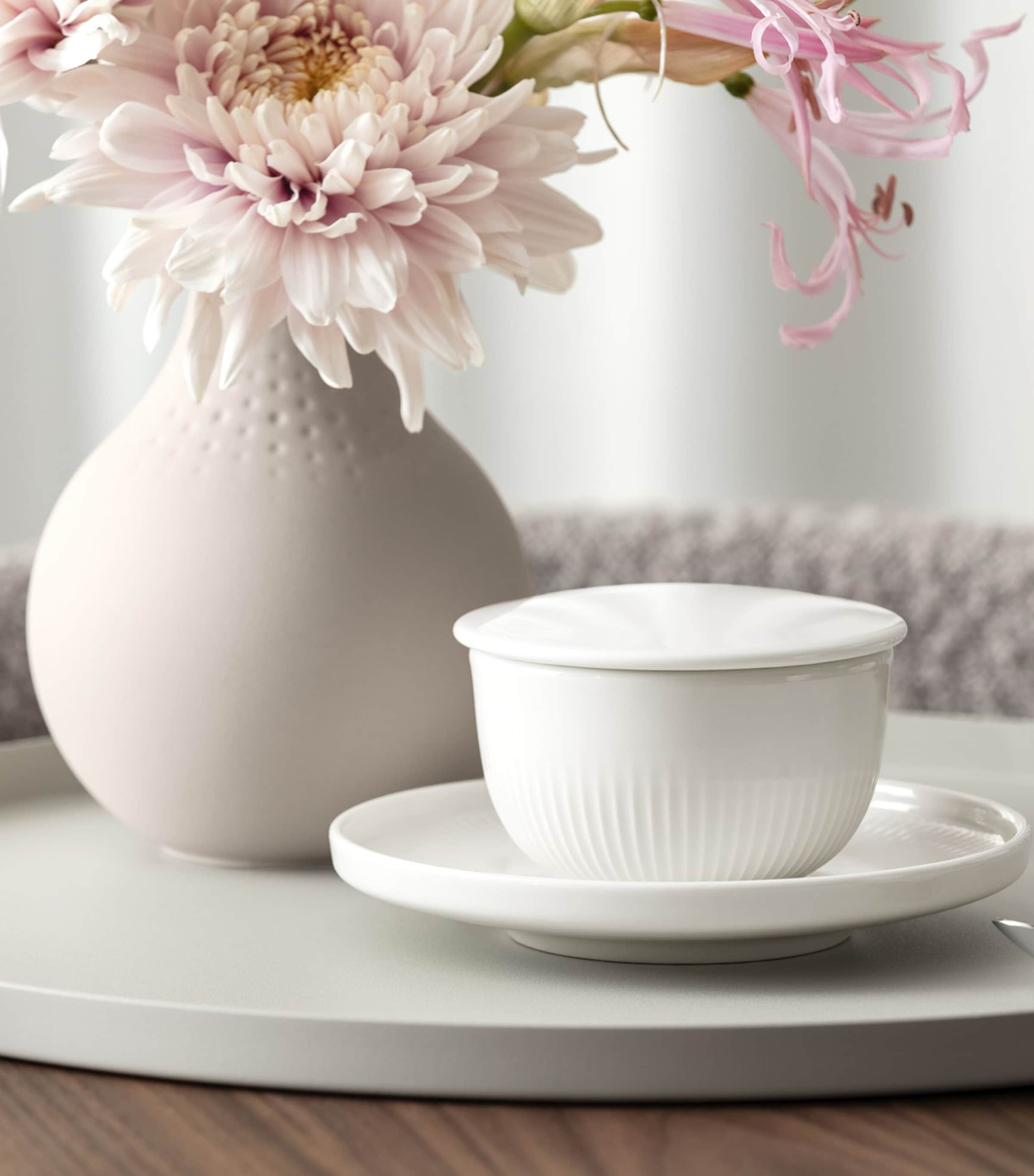 Porcelain Afina Sugar Bowl with Lid WHITE Image 2