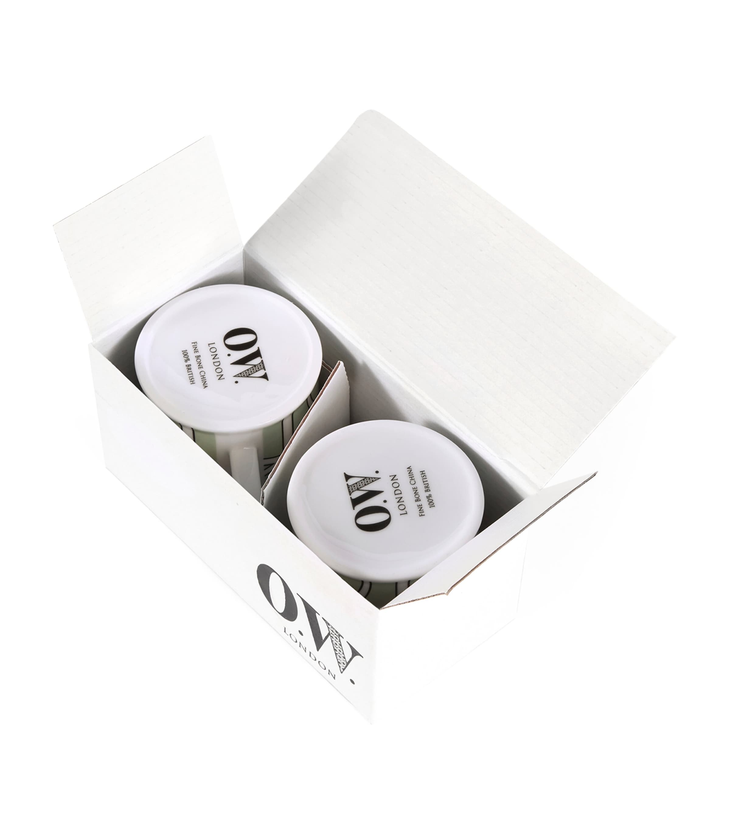 Set of 2 Loop Espresso Cups GREEN/WHITE Image 3