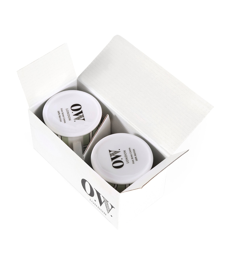 Set of 2 Loop Espresso Cups GREEN/WHITE Image 3