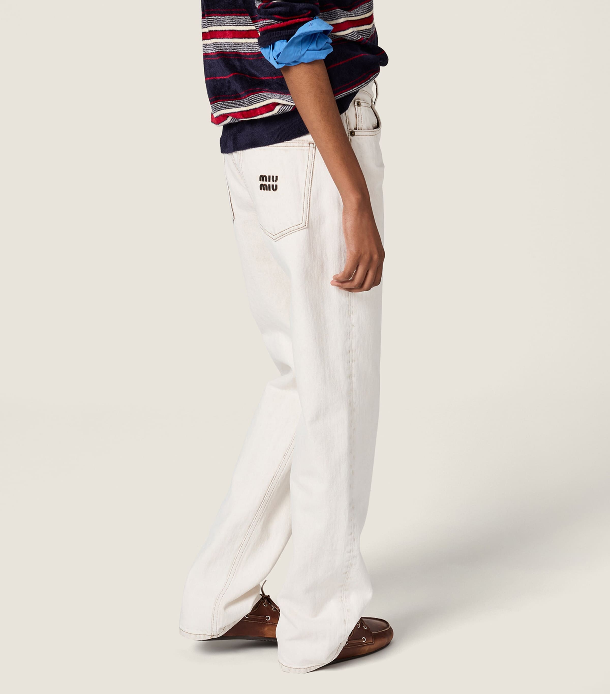 Miu Miu Womens Mid-Rise Straight Jeans Image 4