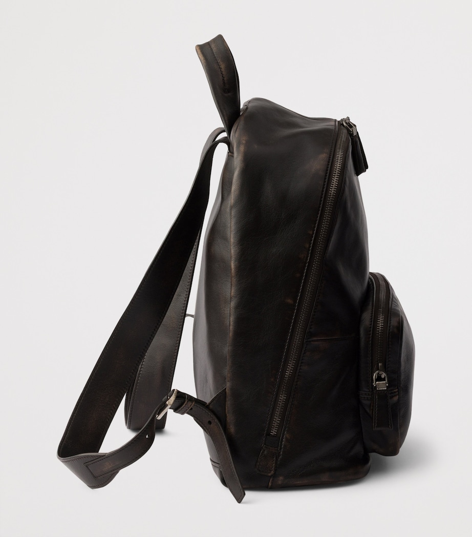 Prada Distressed Nappa Lambskin Backpack Brown Image 4