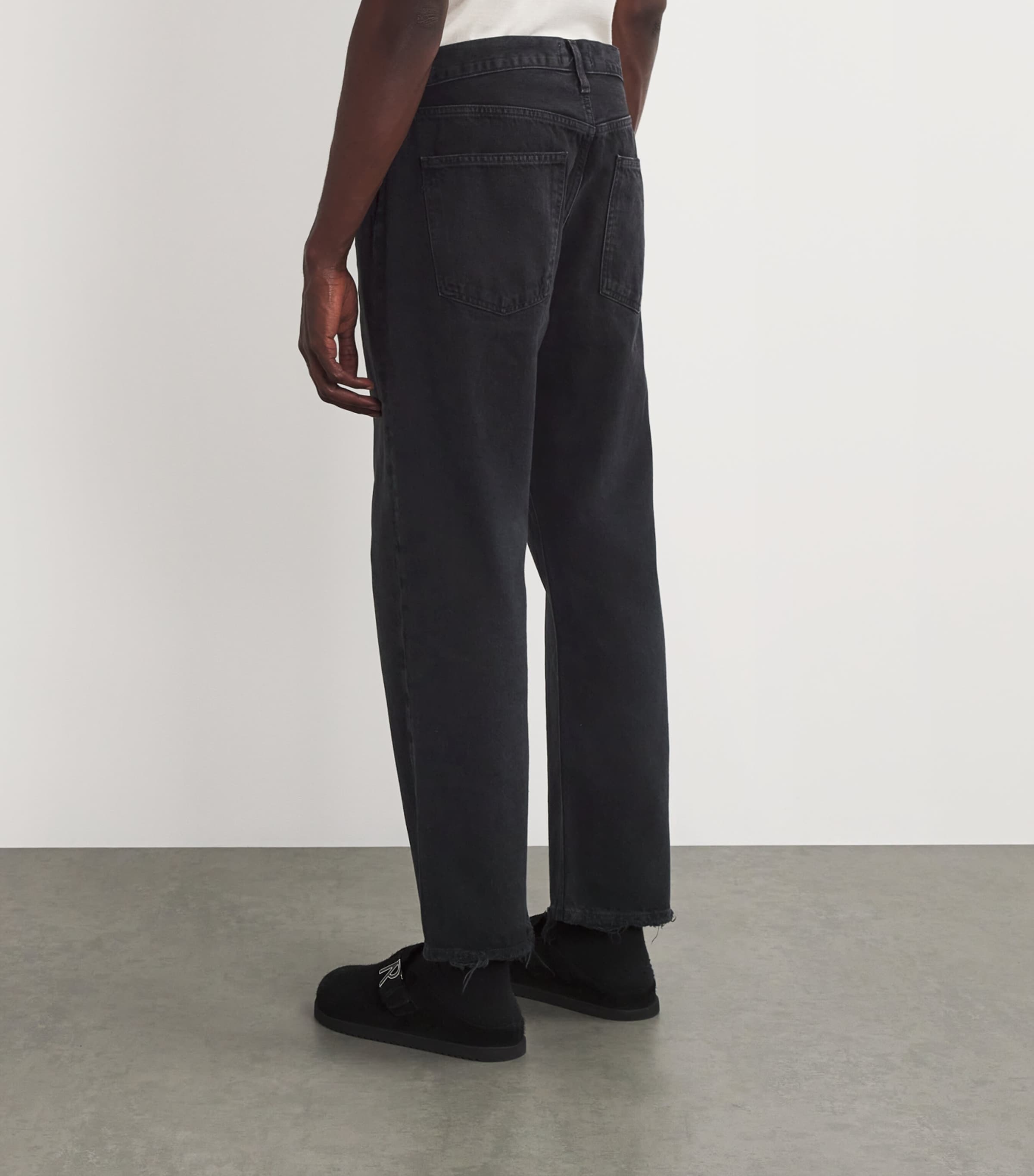 AGOLDE Mens 90's Straight Jeans Tar (washed Black) Image 4