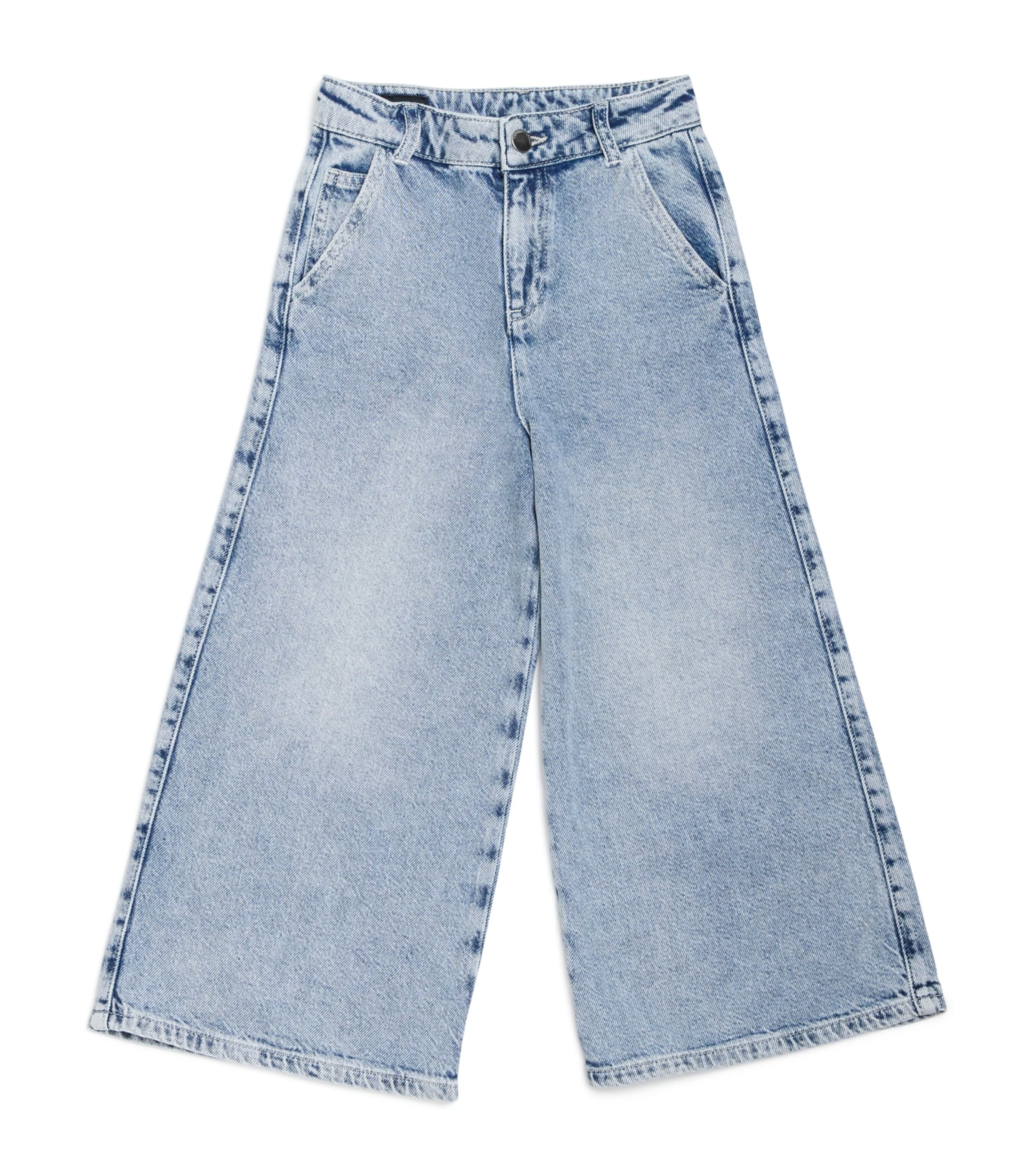 EMPORIO ARMANI DISTRESSED WIDE-LEG JEANS