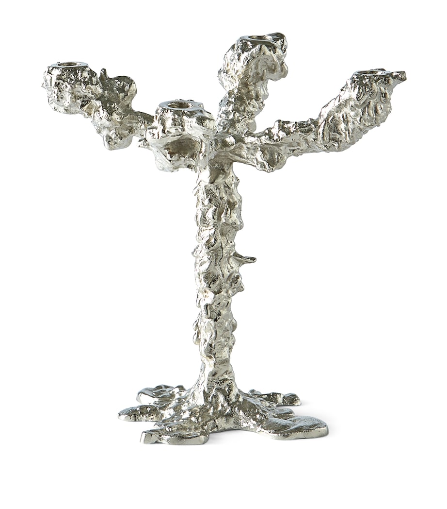 Four-Arms Drip Candle Holder (32cm) SILVER Image 1