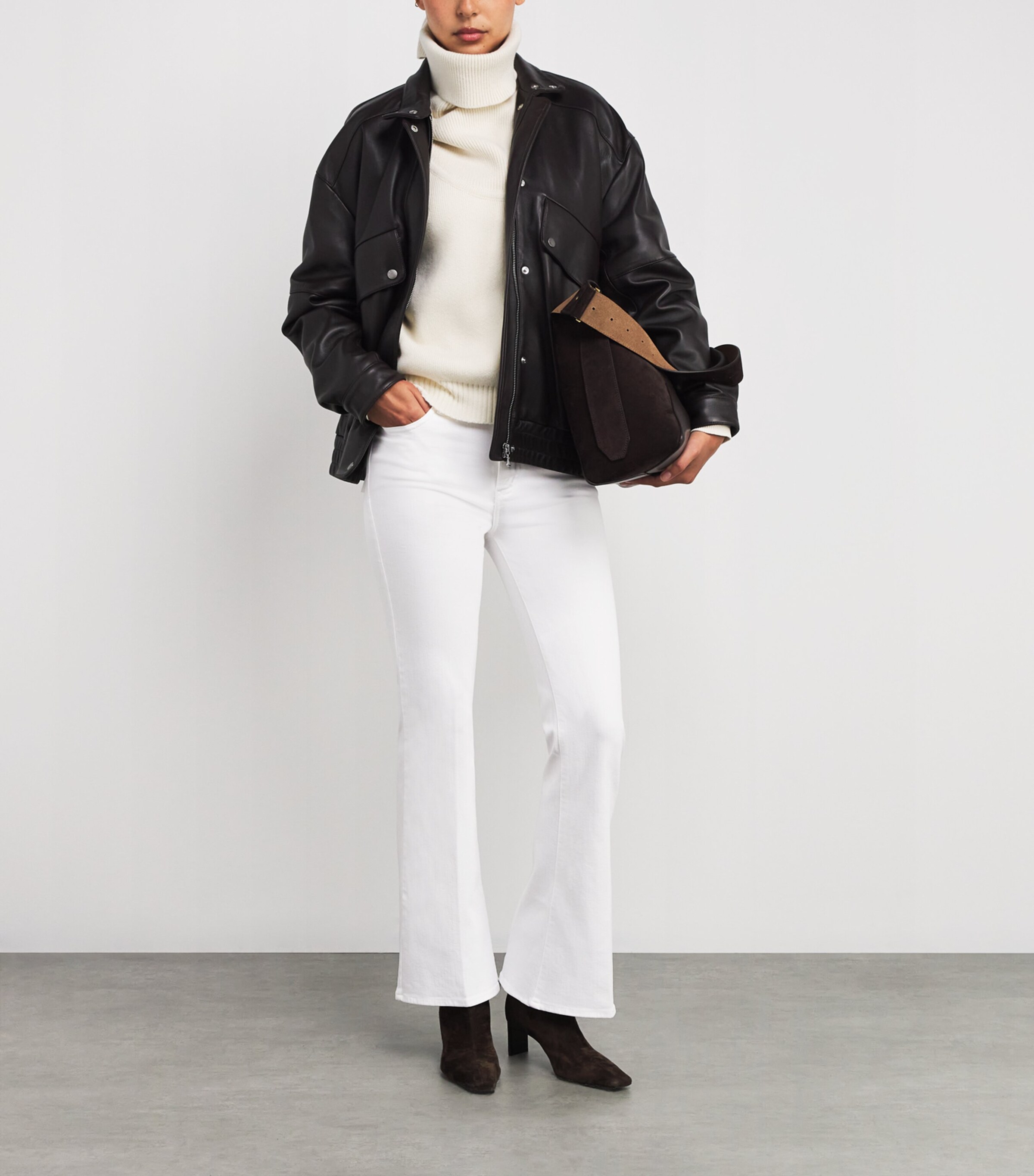 Le Slim Palazzo Wide-Leg Jeans WHITE Image 2