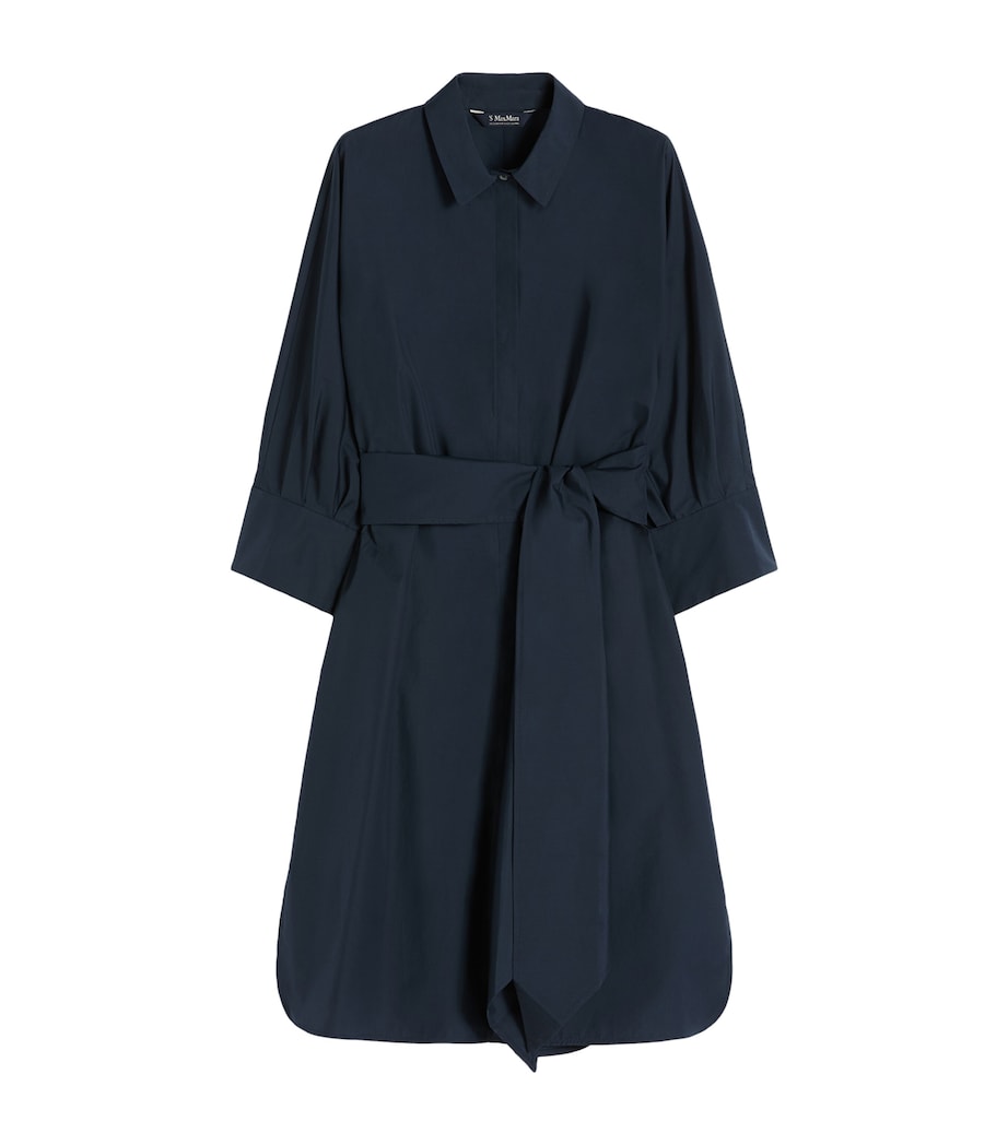 Max Mara Womens Cotton Belted Midi Dress Midnightblue Image 1