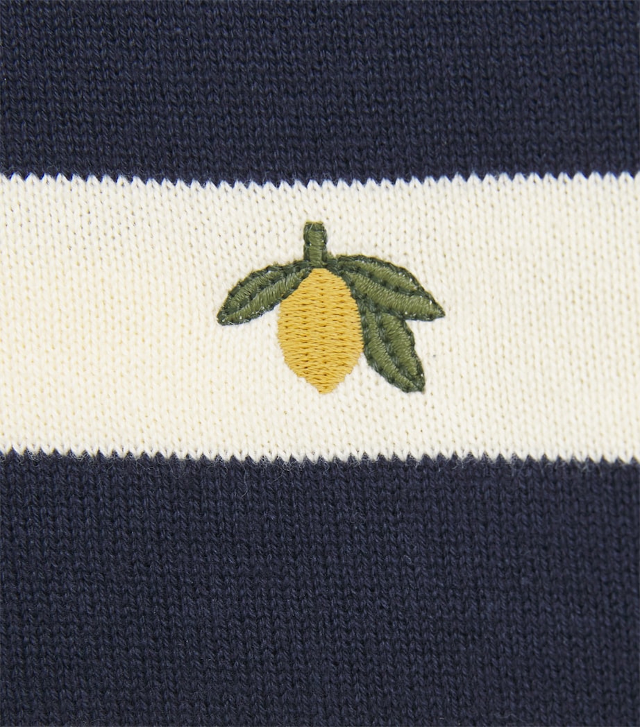 KONGES SLOJD Cotton Stripe Manis Polo Sweater (0-10 Years) Stripe Image 3