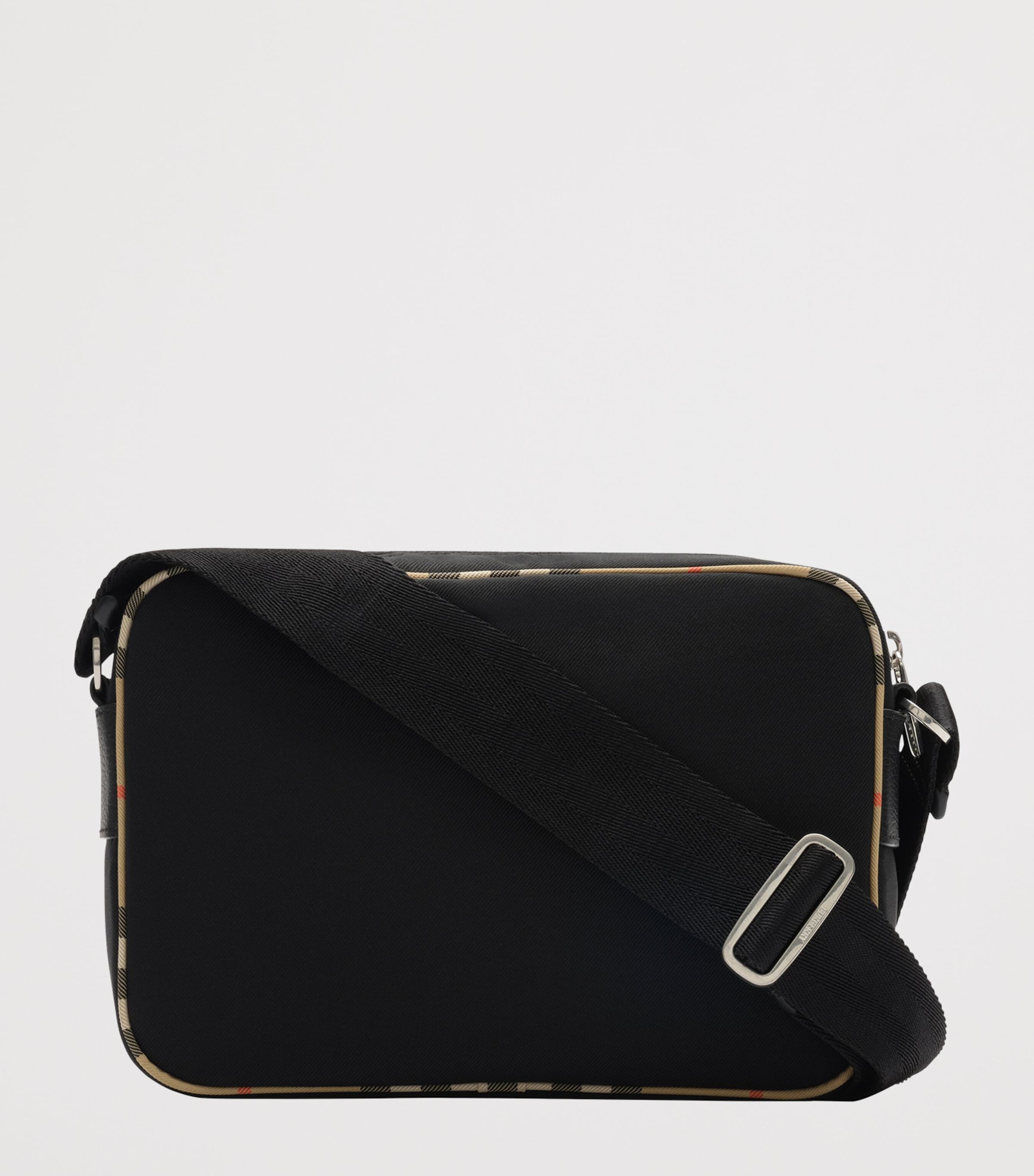 Burberry Check-Trim Cross-Body Bag Black Image 4