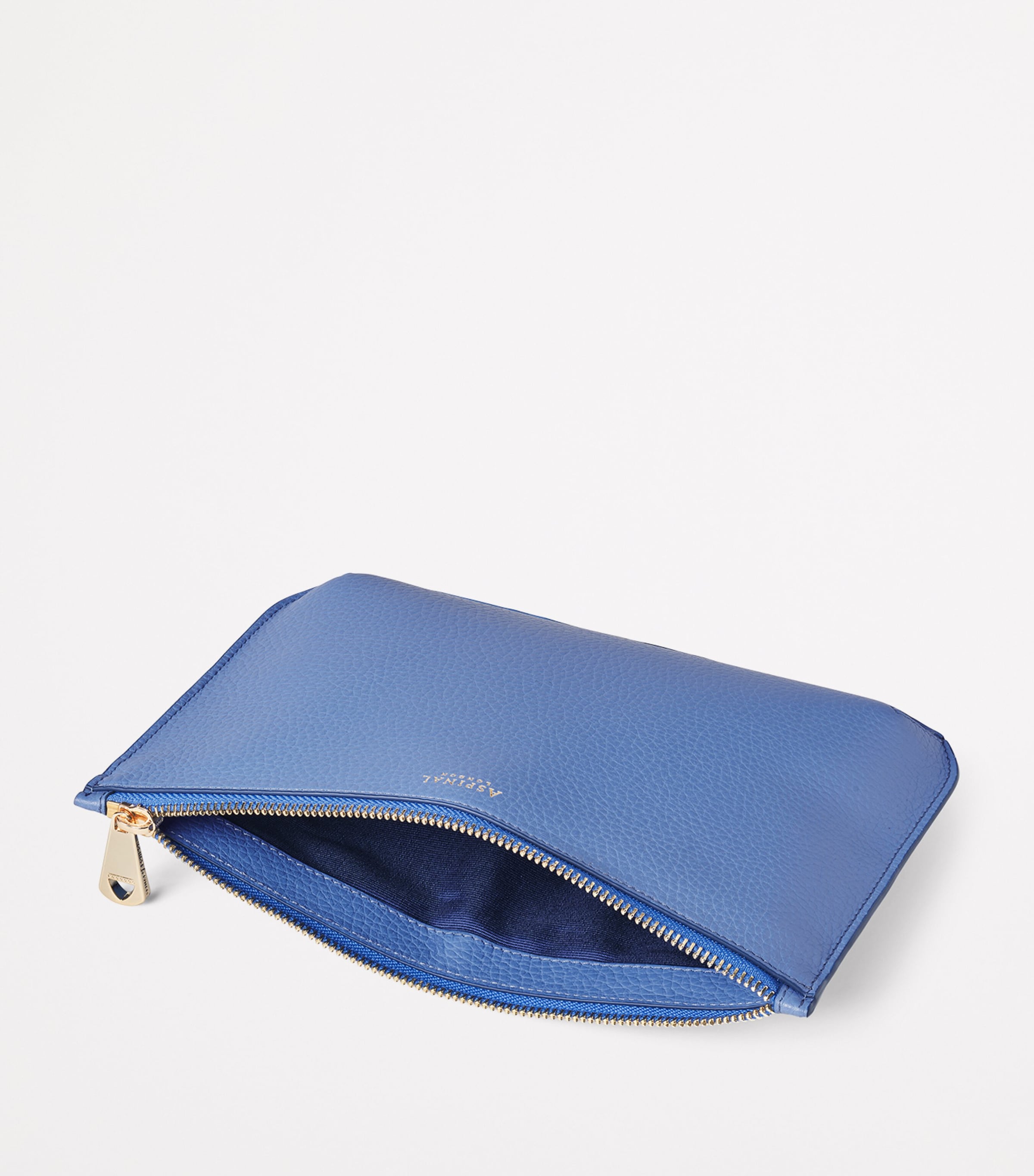 Aspinal Of London Large Leather Ella Pouch Capri Blue Image 3