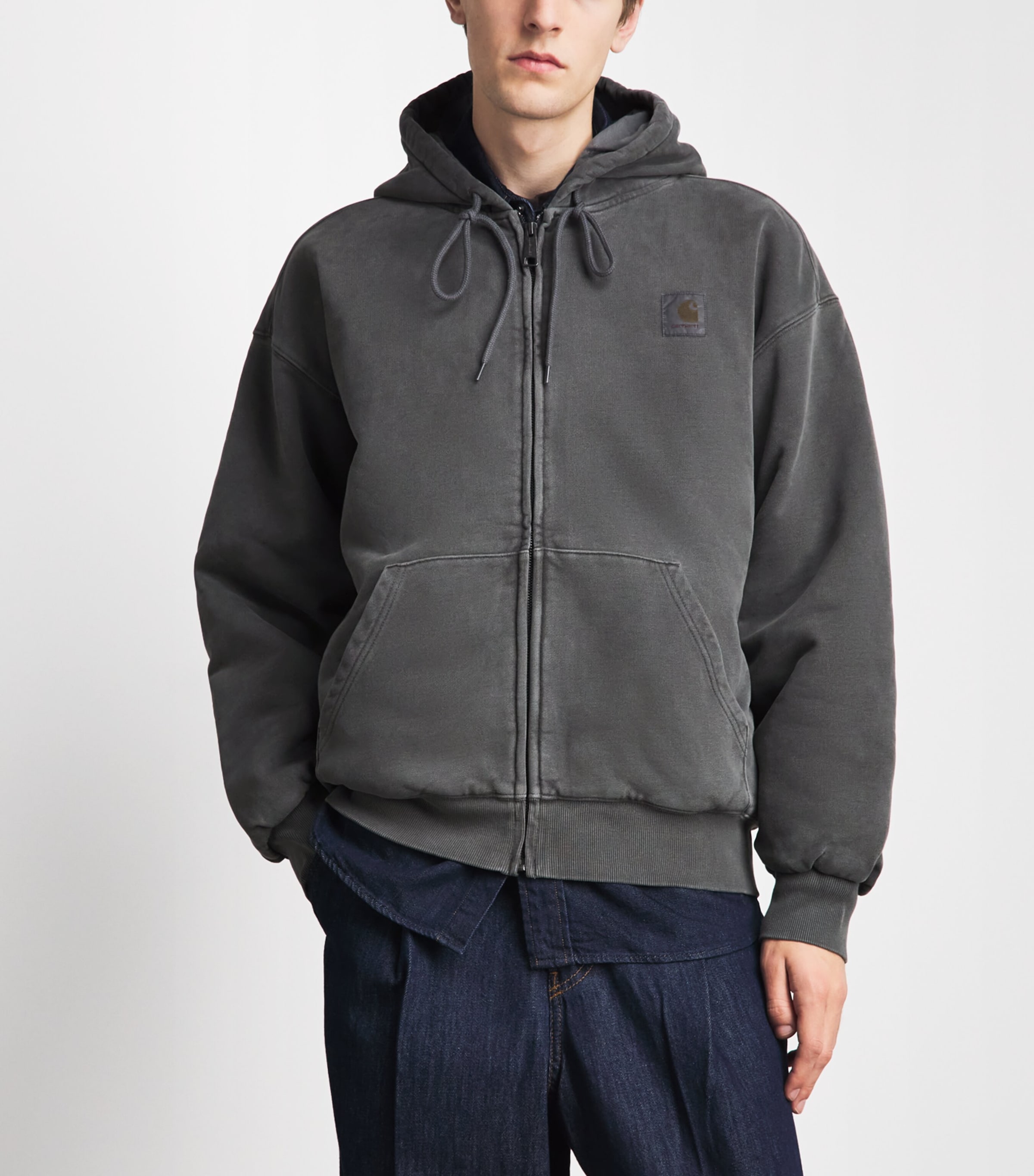 Carhartt WIP Black Cotton Logo Vista Zip-Up Hoodie | Harrods US