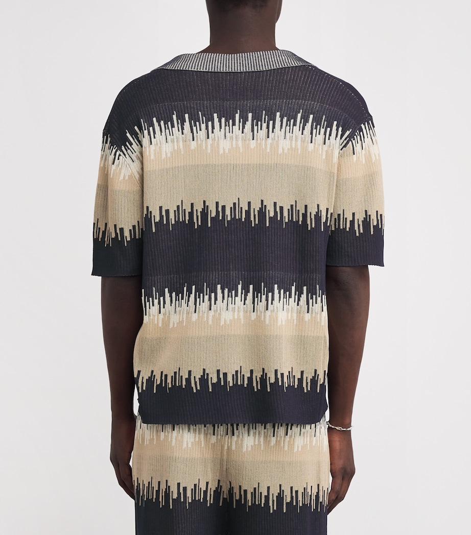 COMMAS Mens Jacquard Wave Polo Shirt Image 4