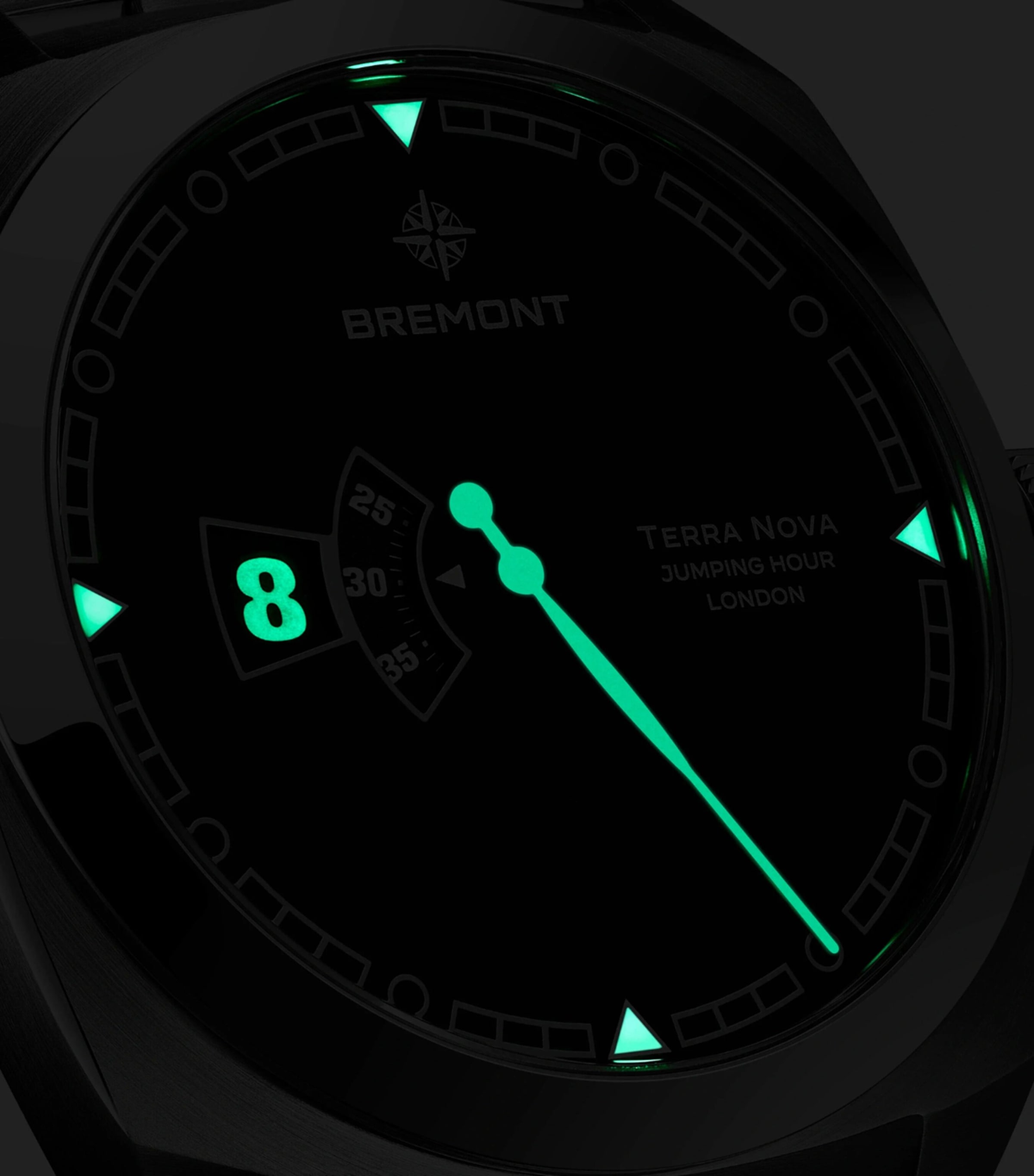 Stainless Steel Terra Nova Jumping Hour Watch 40.5mm BLACK Image 5