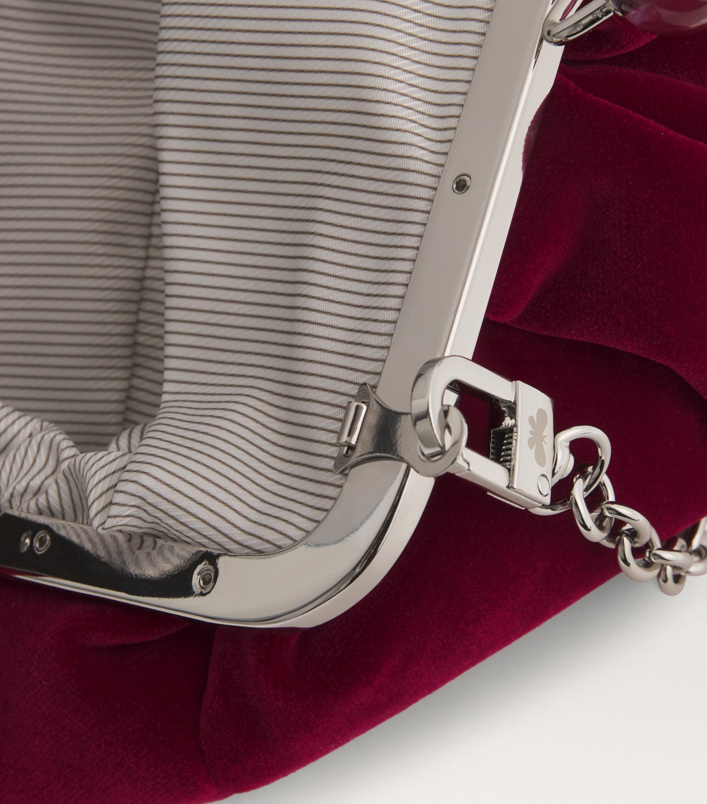 Small Velvet Pasticcino Clutch Bag BORDEAUX Image 3