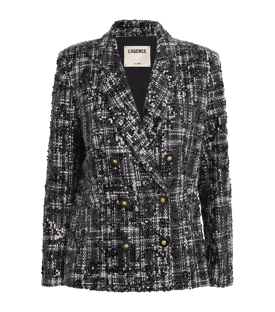 Tweed Sequinned Colin Blazer BLCK/IVRY TWD BLCK Image 1