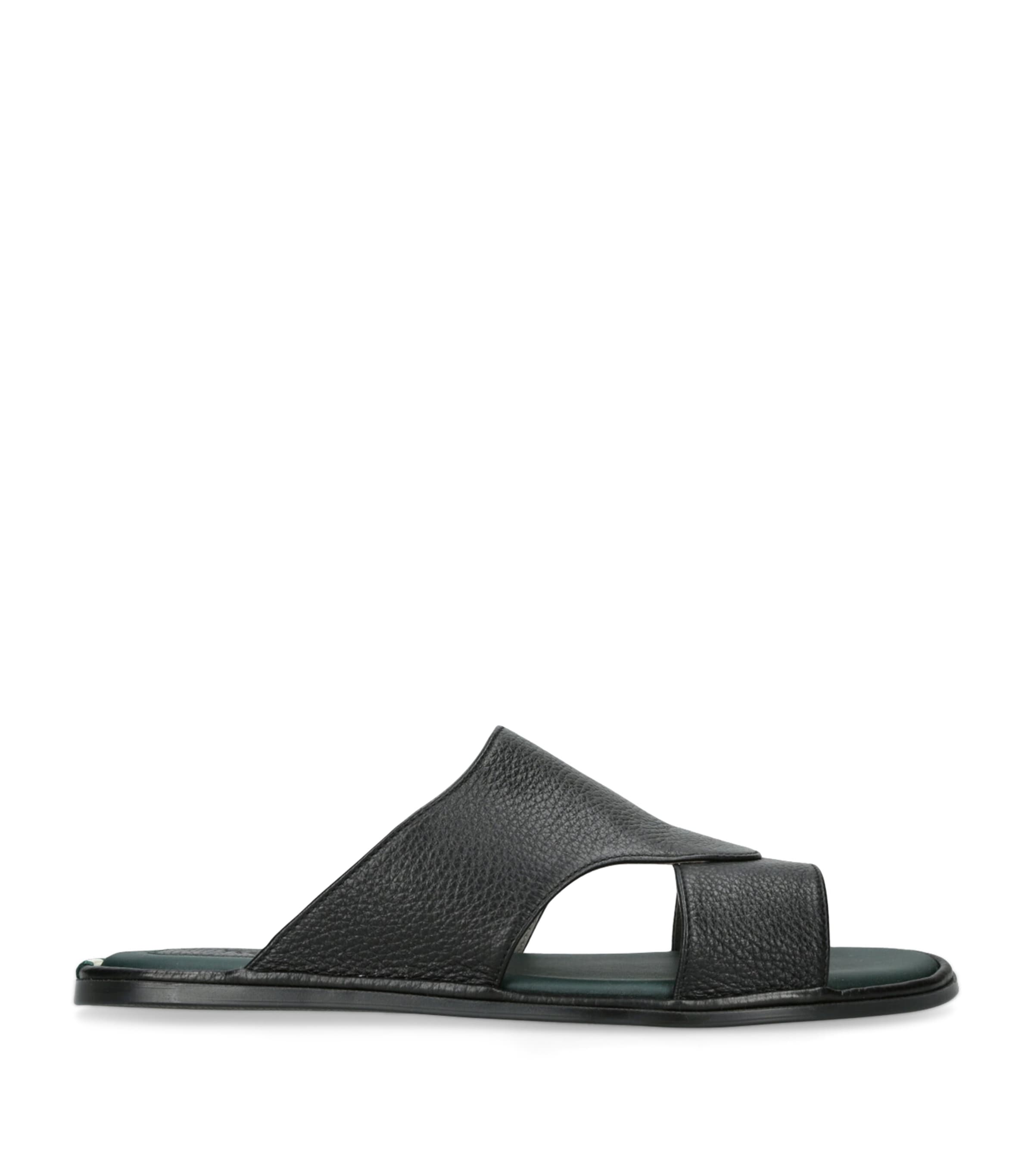 Brotini Leather Two-strap Sandals In Black