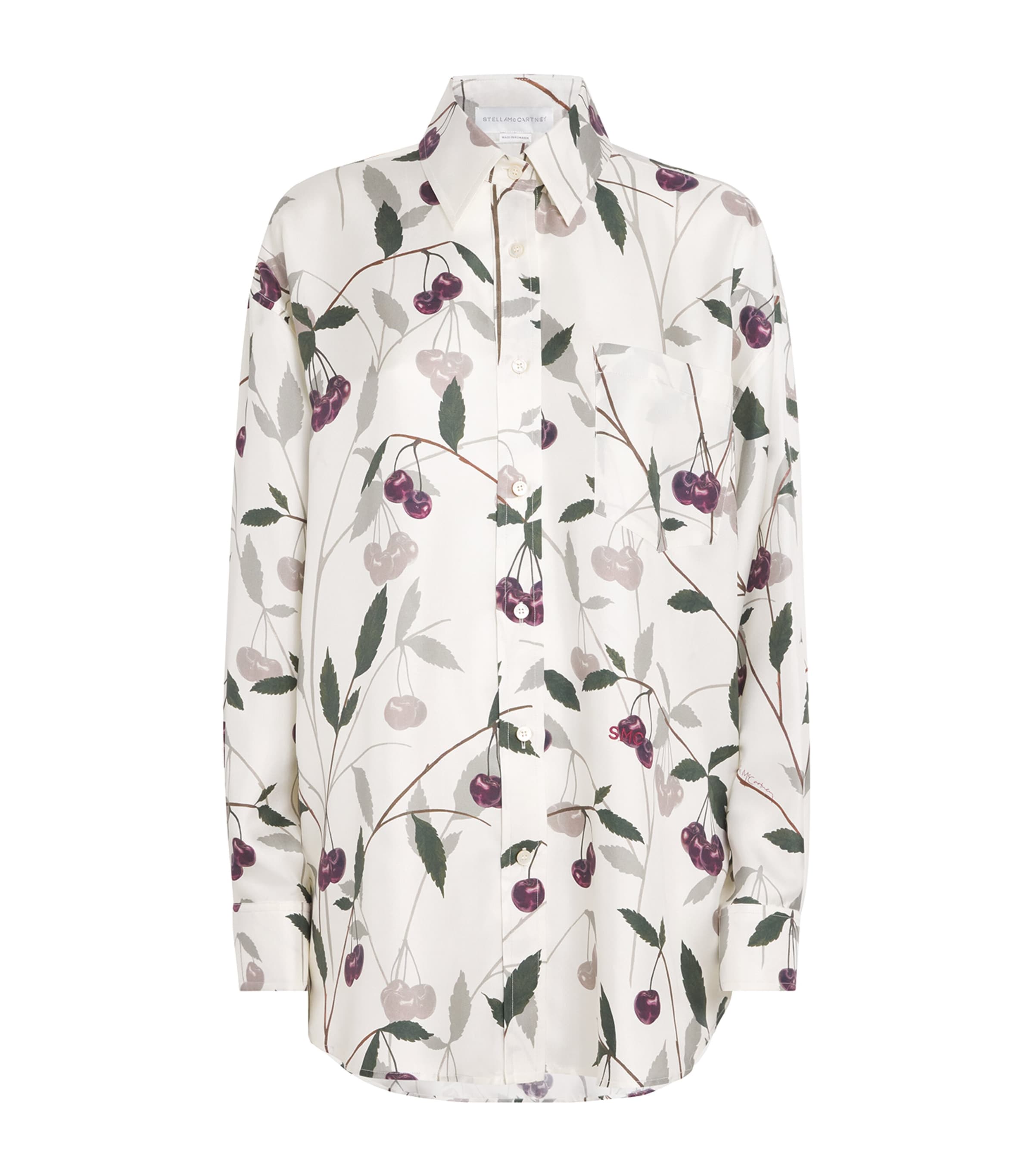 Stella Mccartney Silk High Summer Cherry Print Shirt In Multi