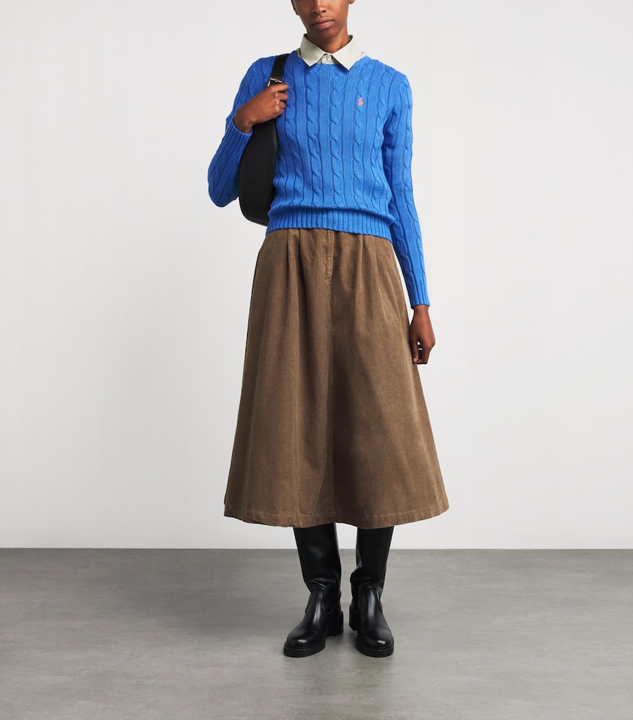 Pima Cotton Cable-Knit Sweater MAIDSTONE BLUE Image 2