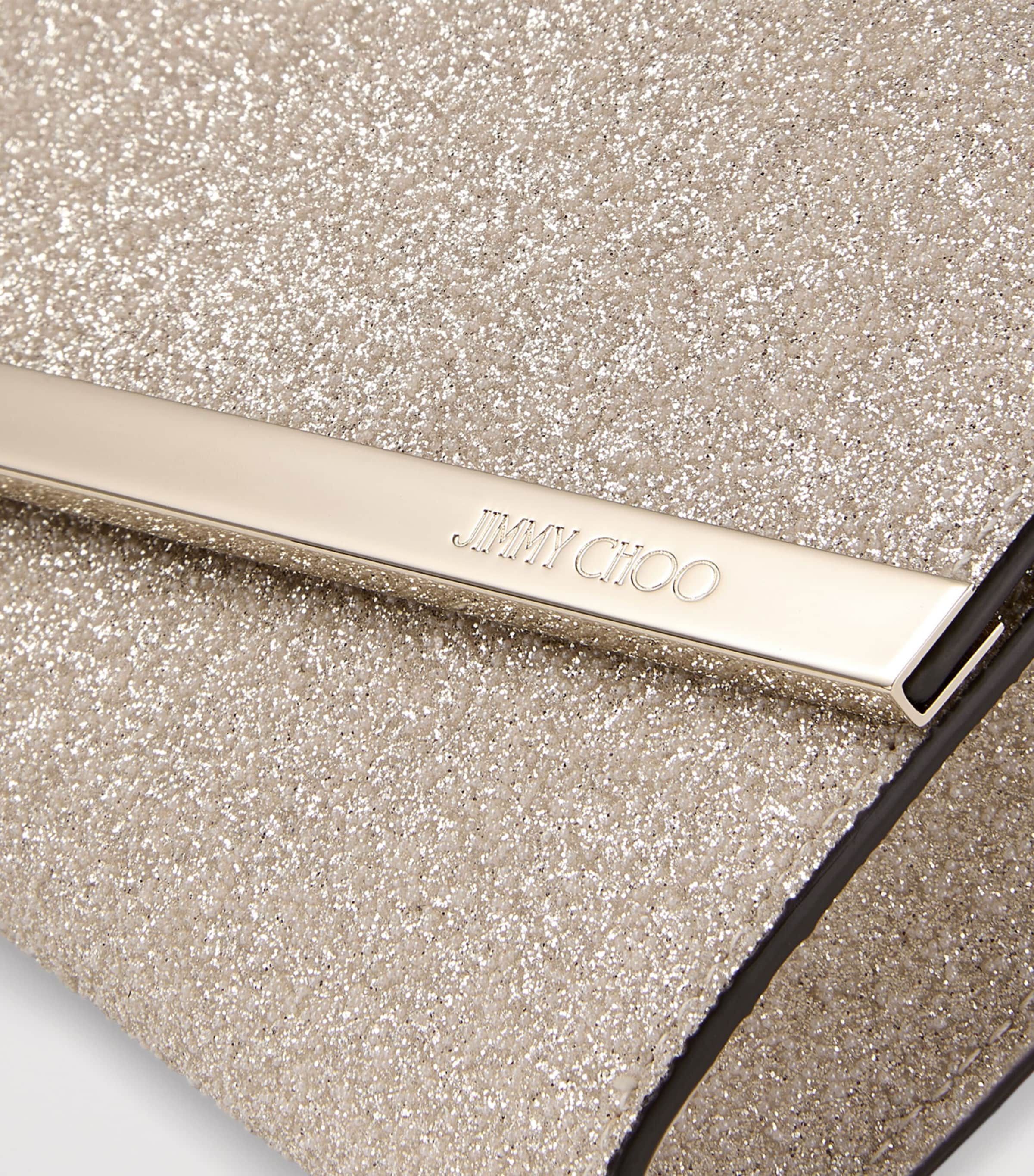 Jimmy Choo Glitter Emmie Clutch Bag Light Soft Gold/ligh Image 6
