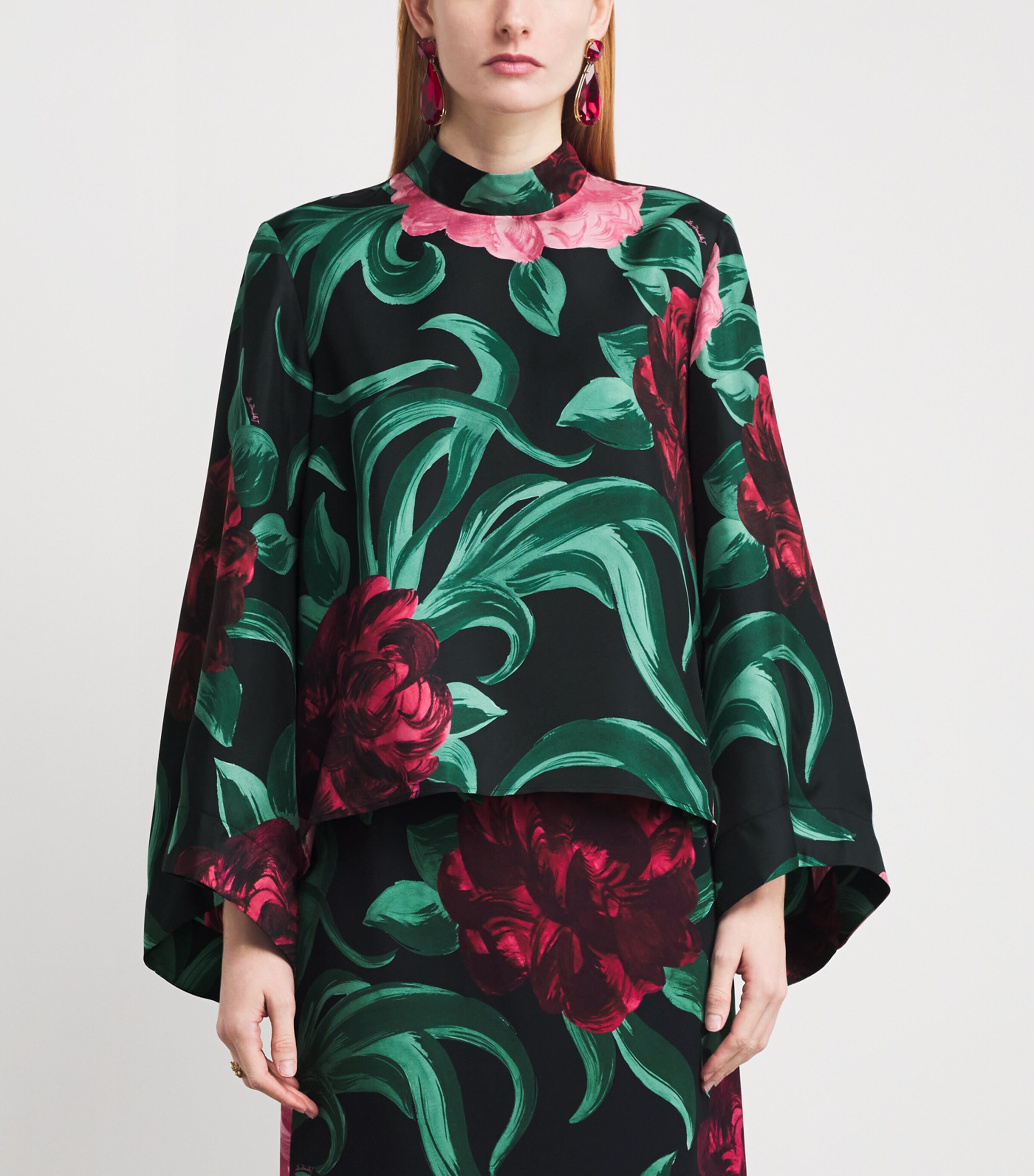 Silk Floral Make An Exit Blouse BL01PEONY Image 3