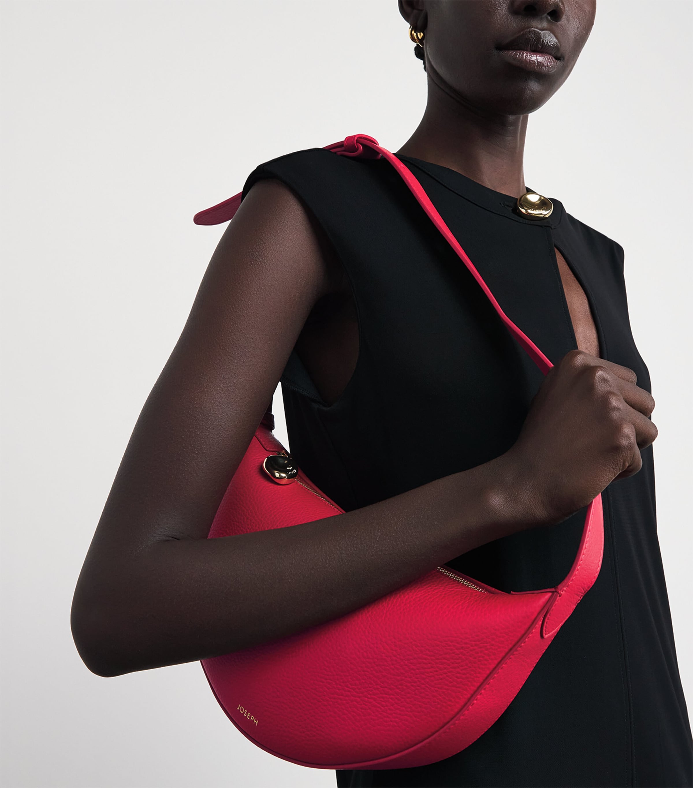 Joseph Leather Bean Shoulder Bag Garnet Image 5