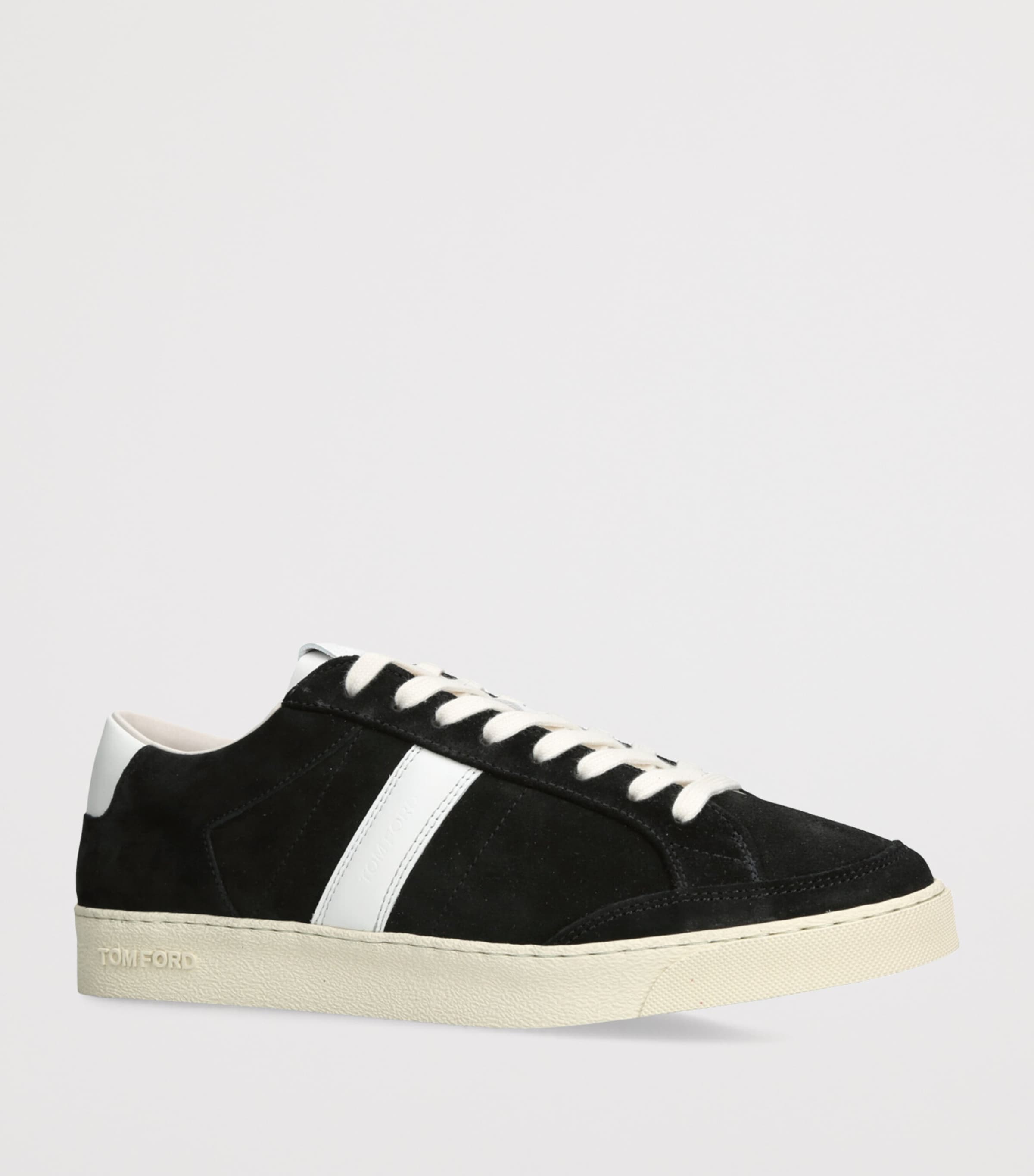Leather-Suede Terence Sneakers BLK/WHITE Image 3