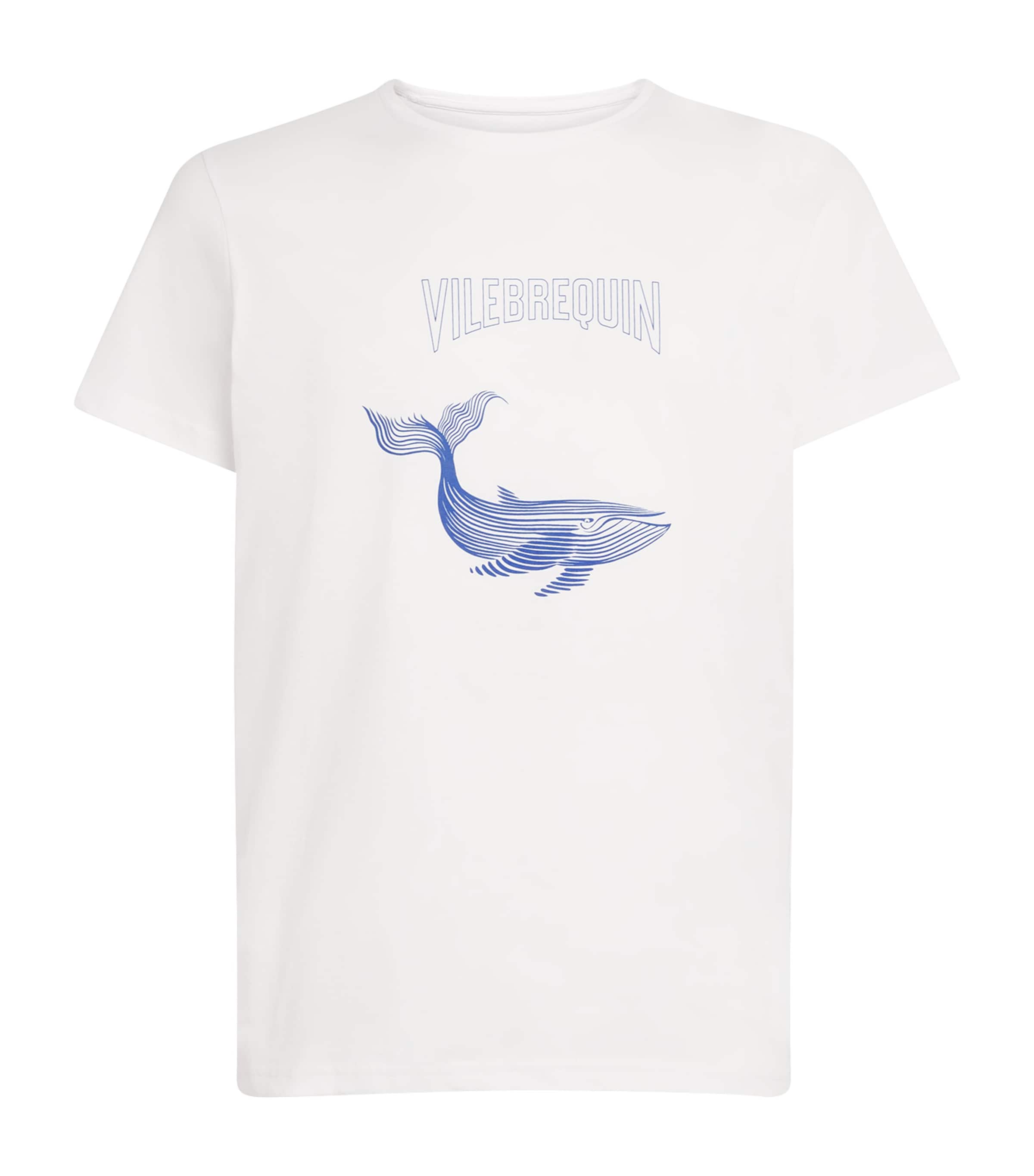 Vilebrequin Mens Cotton Thom Whales T-Shirt Blanc Image 1