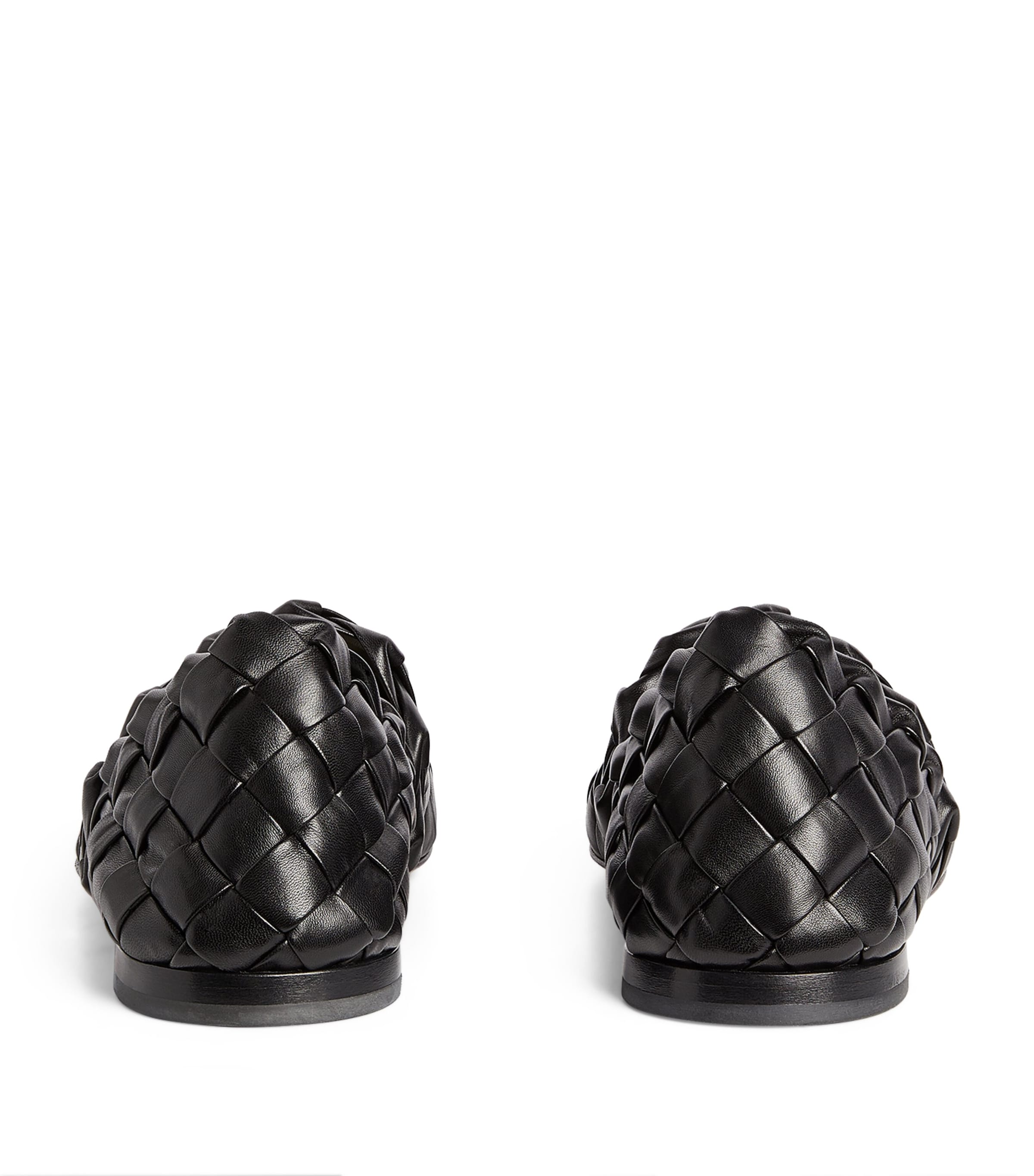 Leather Intrecciato Slippers NERO/NERO Image 4