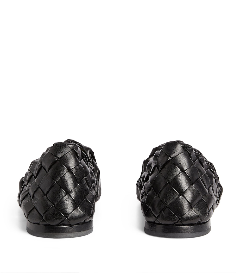 Leather Intrecciato Slippers NERO/NERO Image 4