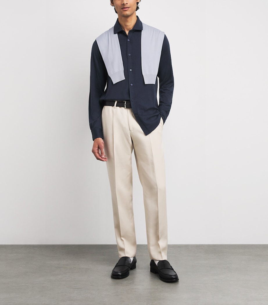 Silk-Cotton Shirt 43276 NIGHT BLUE Image 2