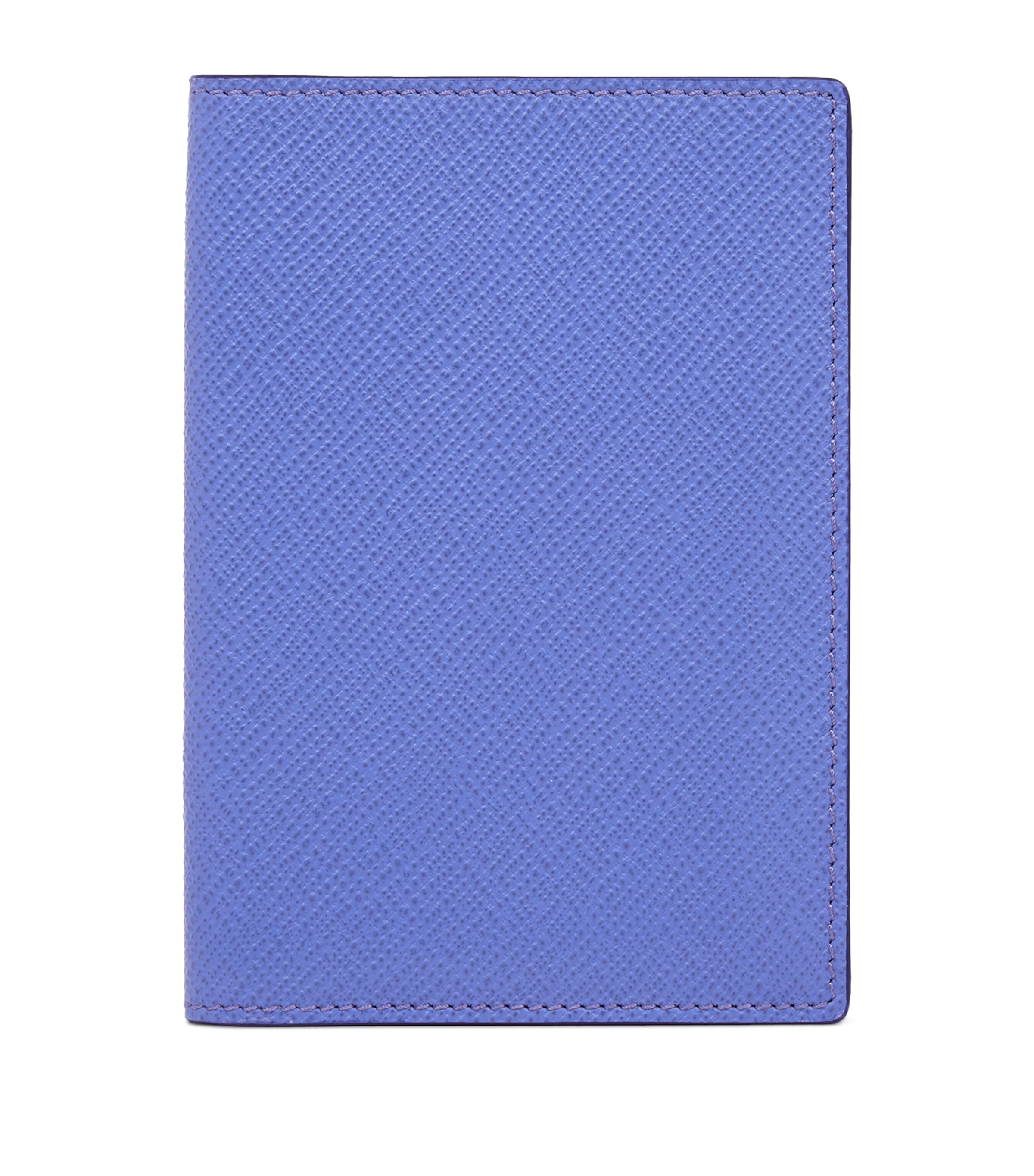 Smythson Calfskin Panama Passport Cover Ultra Violet Image 1