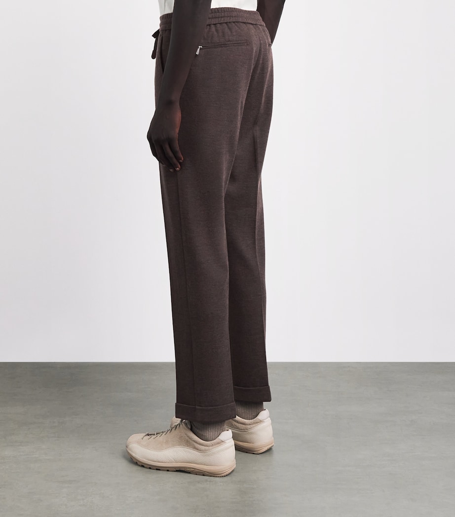 Marco Pescarolo Womens Cashmere-Blend Drawstring Trousers Brown Image 5