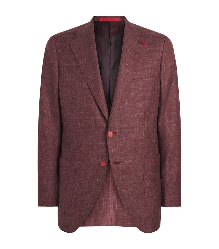 Isaia Mens Wool-Cashmere-Silk-Linen Blazer Image 1