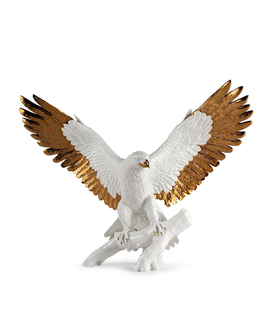 Porcelain Freedom Eagle Figure WHITE & COPPER Image 1