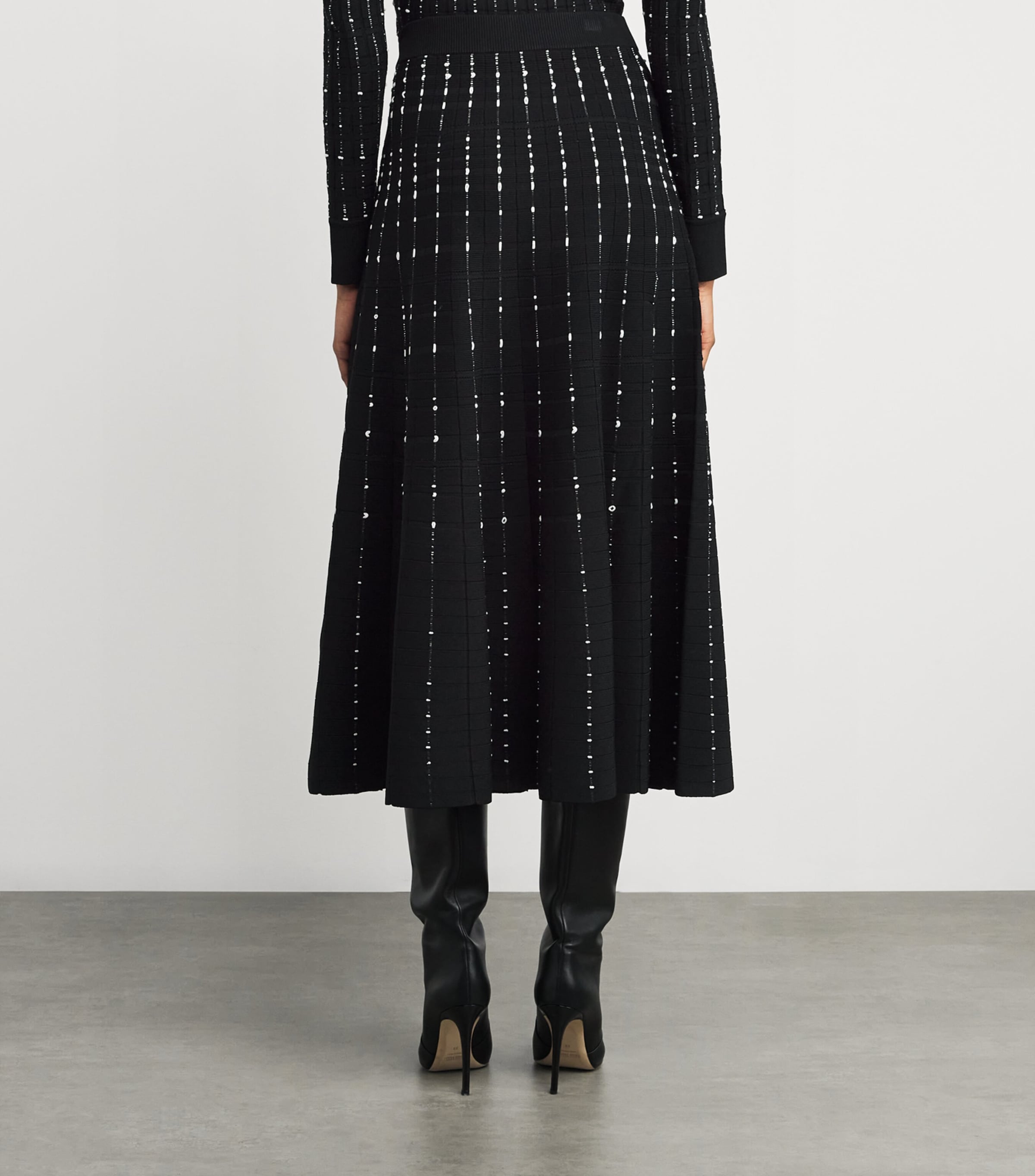 Fragmented Stripes Midi Skirt BLACK/IVORY Image 4