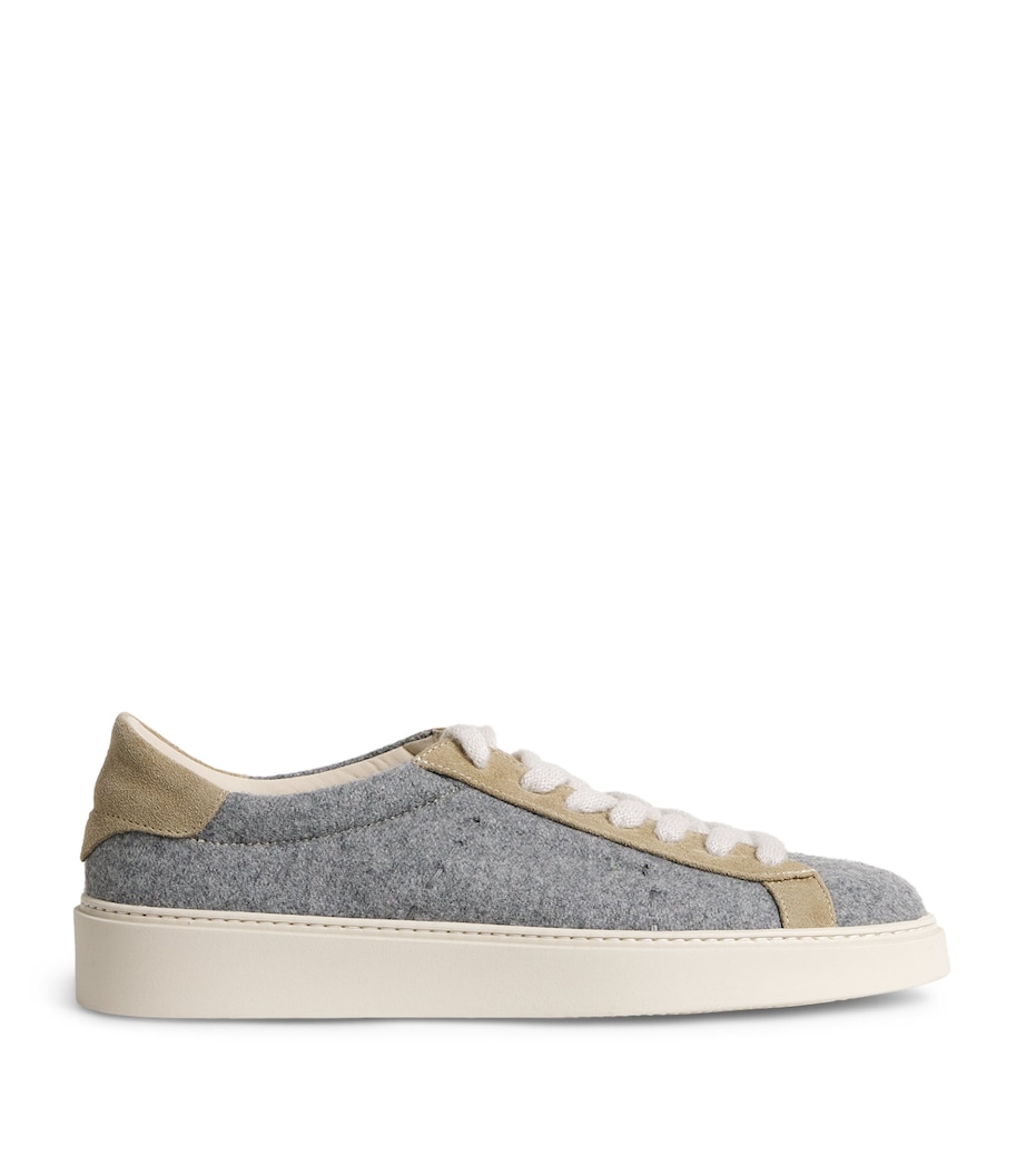 Wool Suede-Trim Sneakers GRIGIO MEDIO, SABBIA Image 1