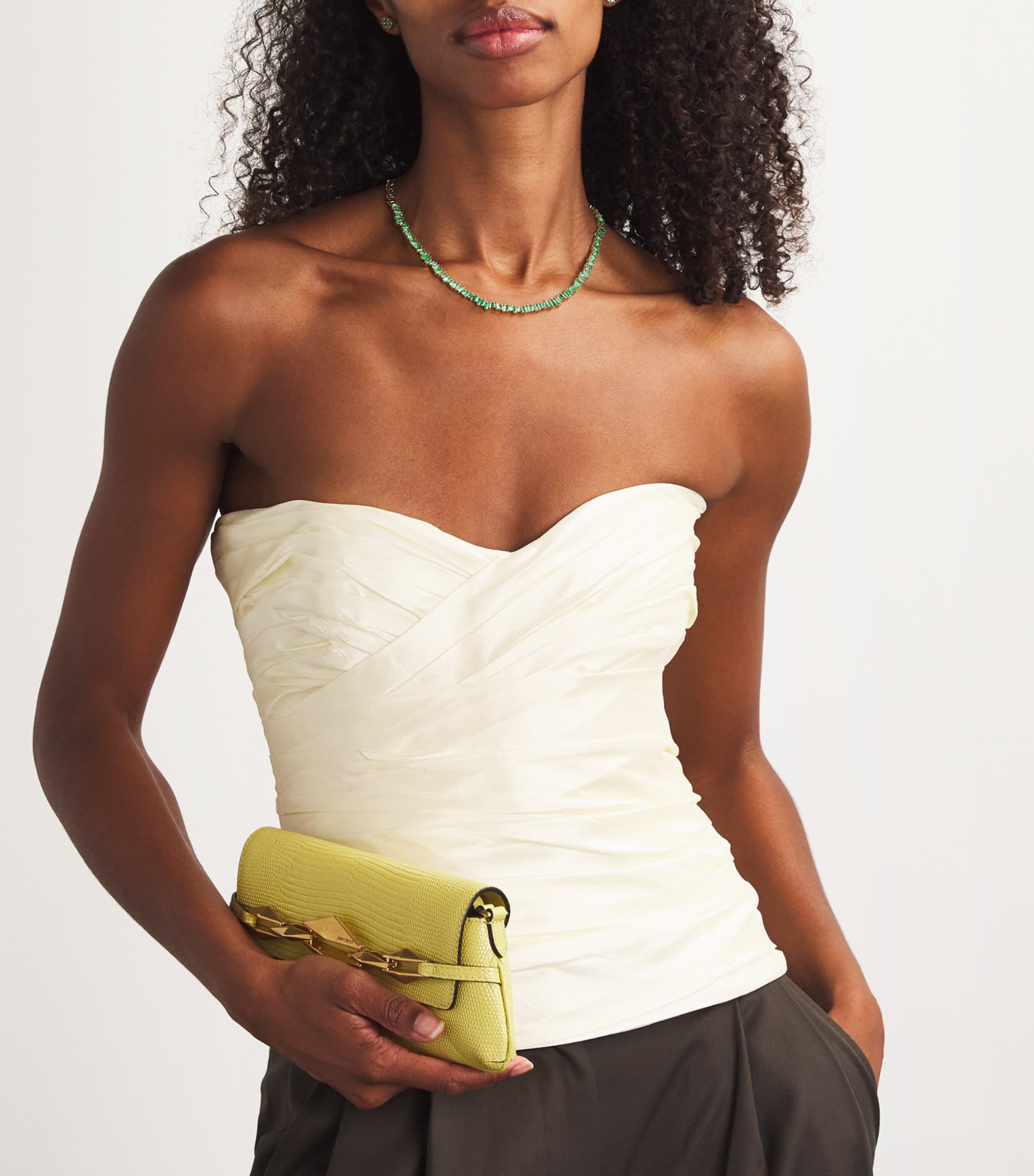 Yellow Gold and Emerald Bold Tennis Necklace 18K YG/EMER Image 4