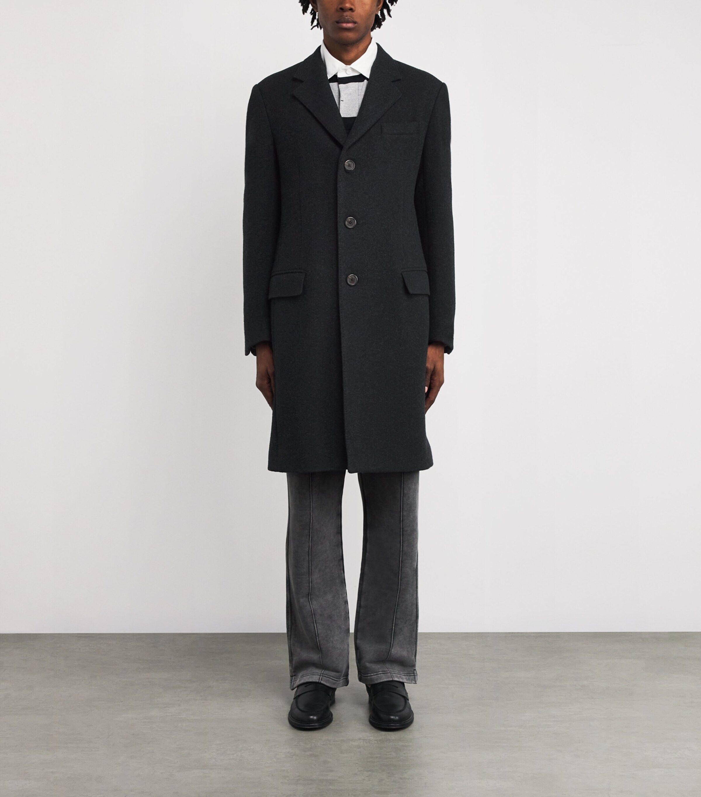 Polo Ralph Lauren Mens Wool-Blend Overcoat Charcoal Image 3