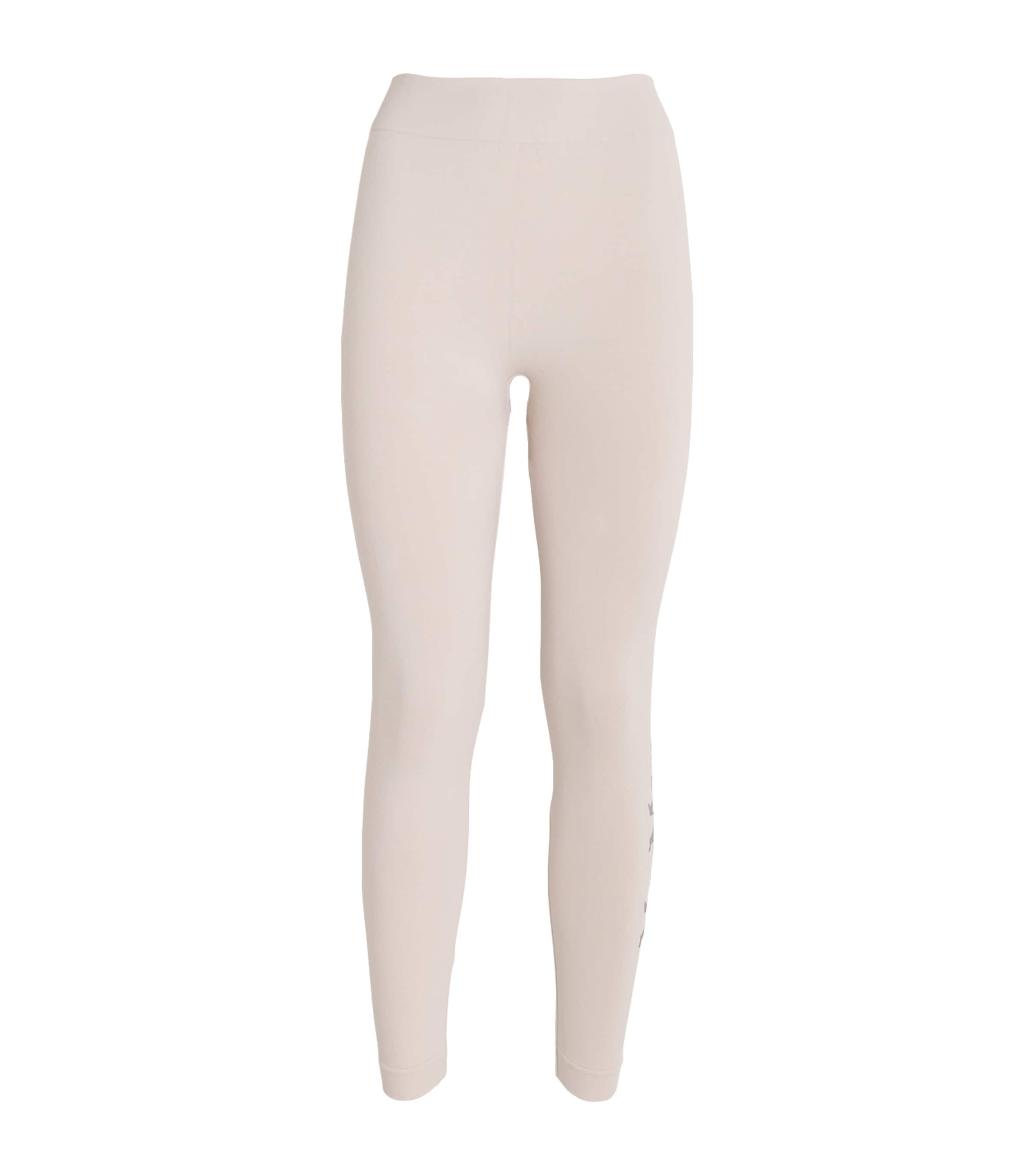 Max Mara Logo Tights In Neutral