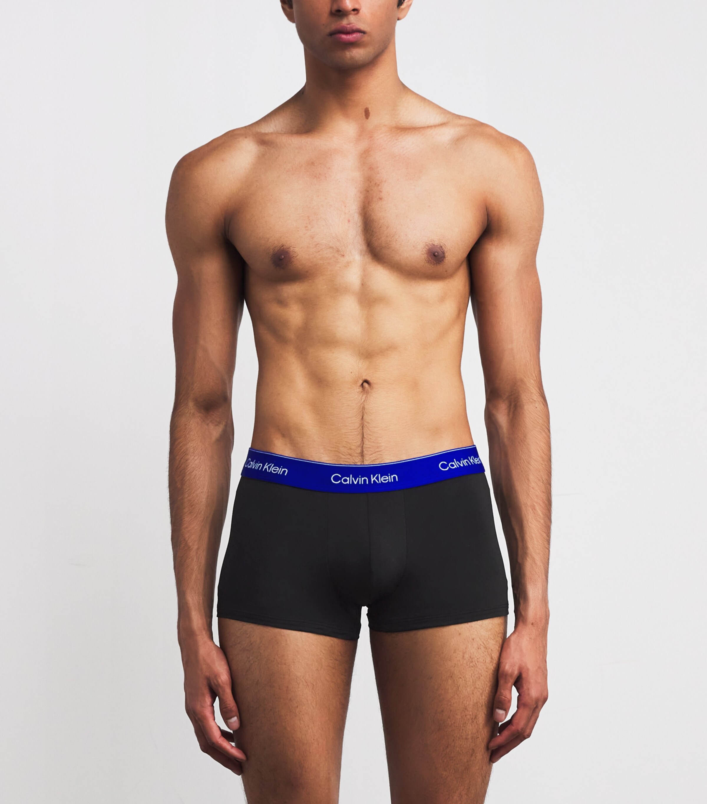 Cotton Stretch Low Rise Icon Boxers (Pack of 3) BLACK W/ ROYALTY WB Image 2