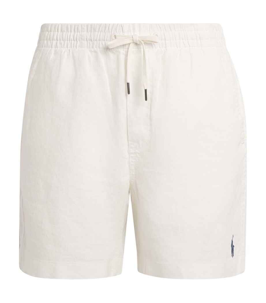 Polo Ralph Lauren Mens Linen Drawstring Polo Pony Prepster Shorts White Image 1