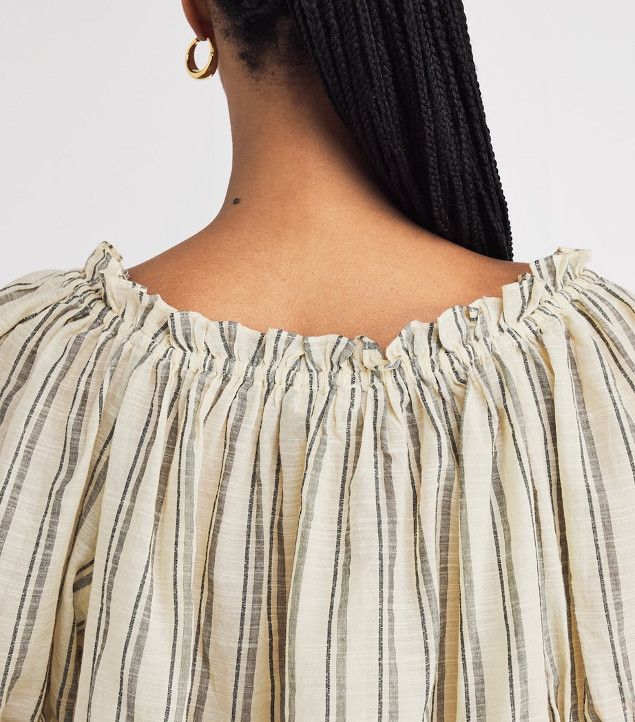 Cotton Paros Cover-Up Blouse COWRIE STRIPE Image 6