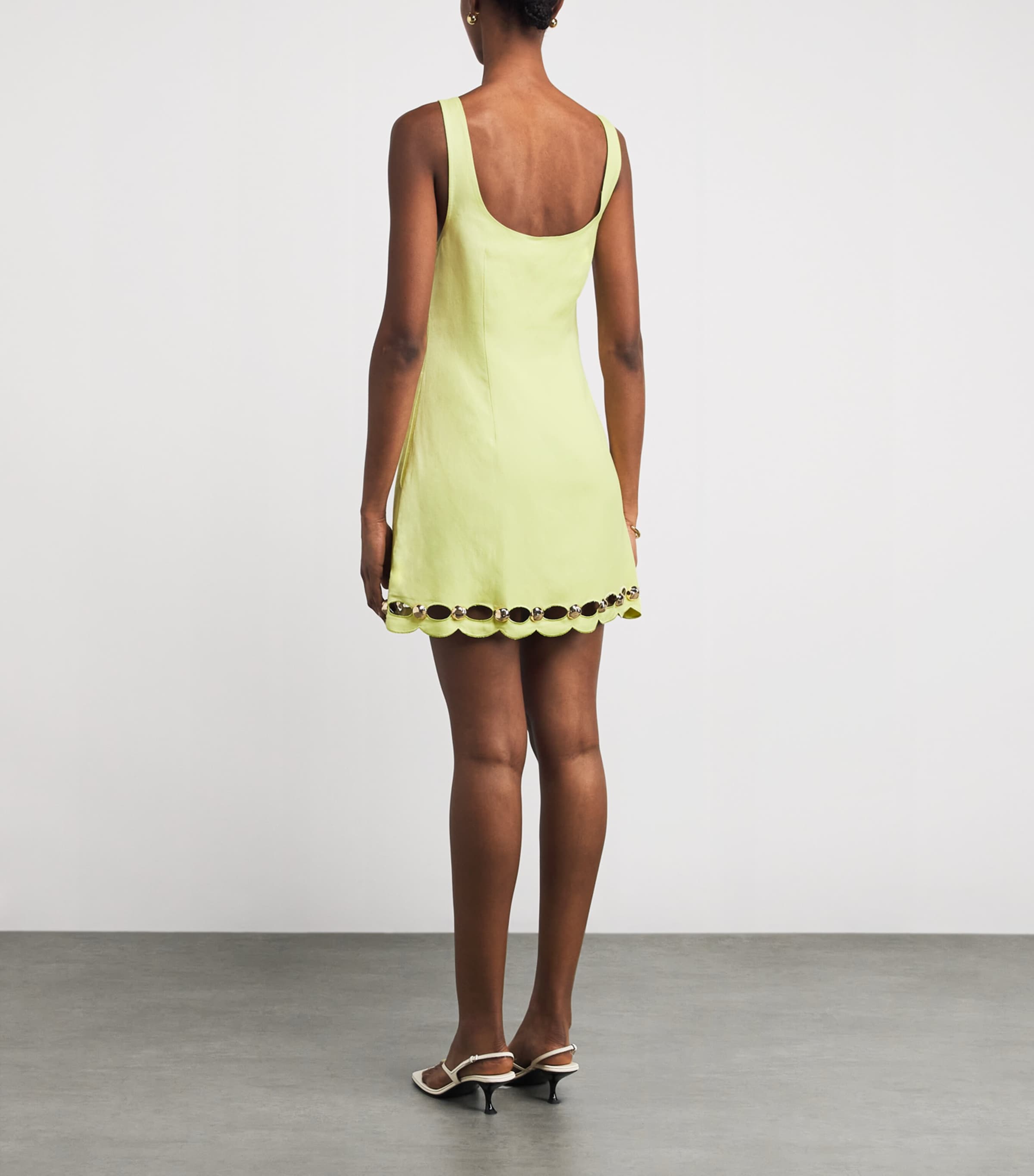 Linen-Blend Lindley Mini Dress CELADON Image 3