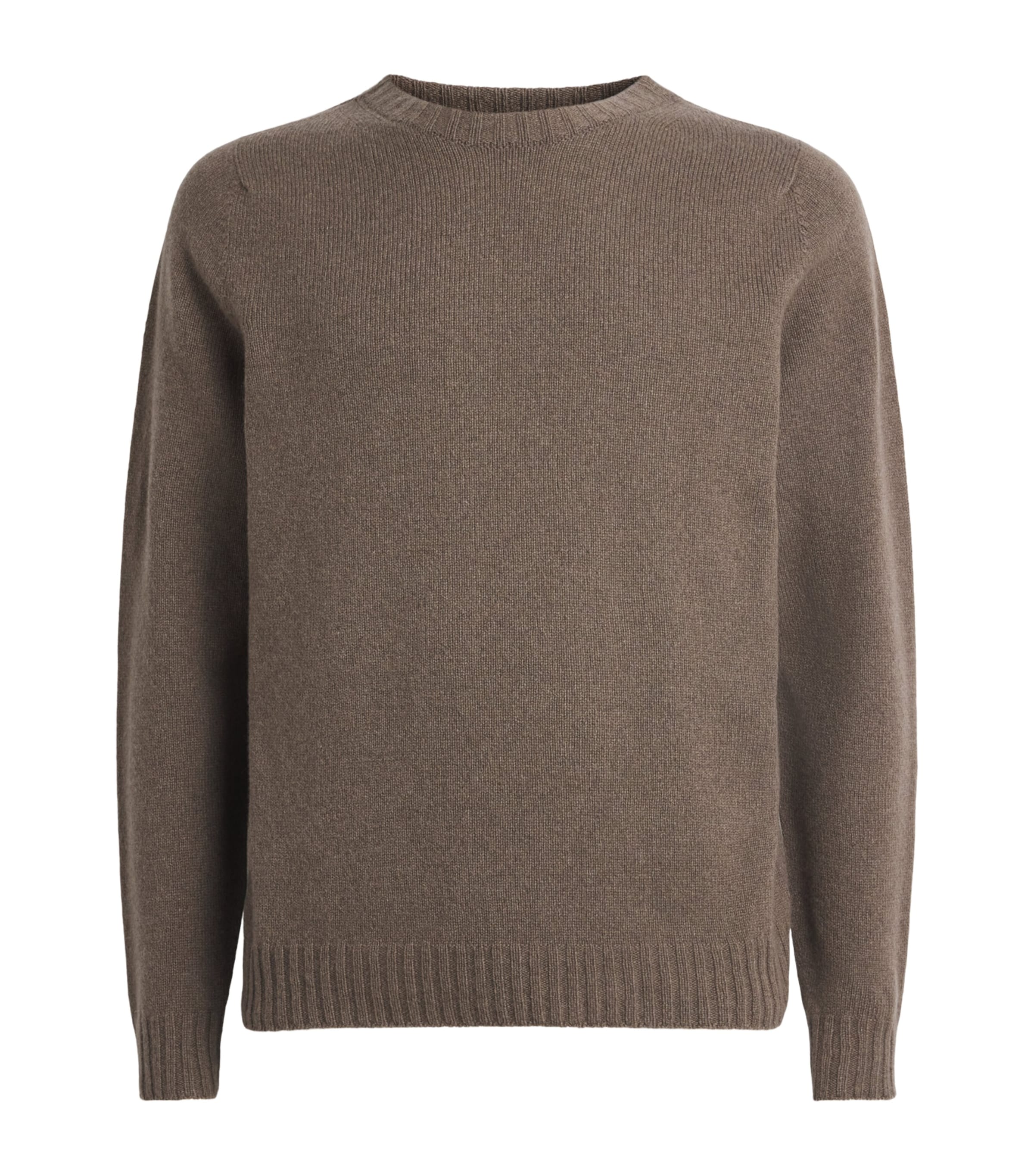 John Smedley Mens Recycled Cashmere-Wool Norfolk Sweater Toast Image 1