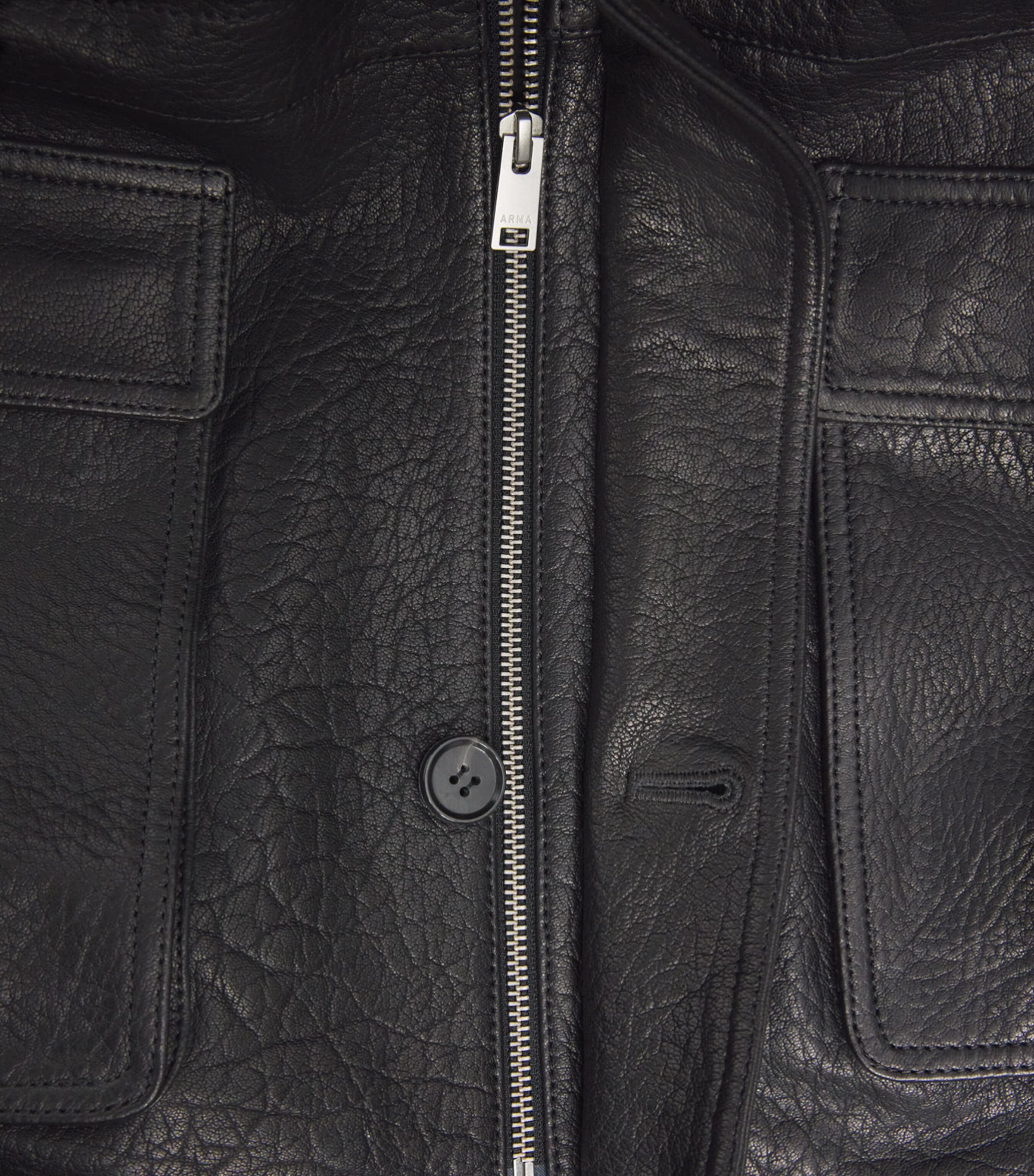 Arma Mens Lambskin Mavis Jacket Black Image 6