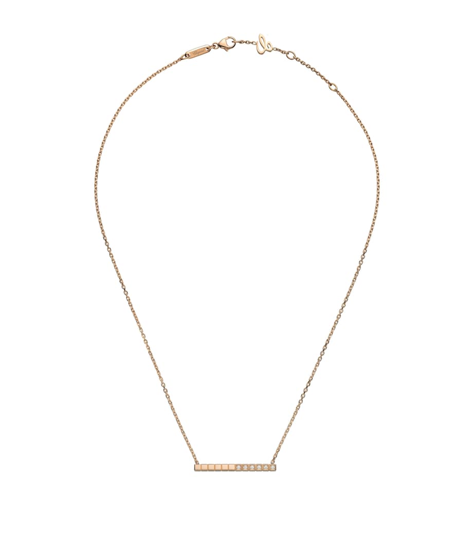 Rose Gold and Diamond Ice Cube Necklace 18K ROSE GOLD Image 4