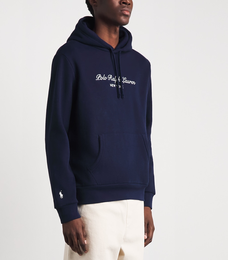 Polo Ralph Lauren Mens Embroidered Logo Hoodie Newport Navy Image 4